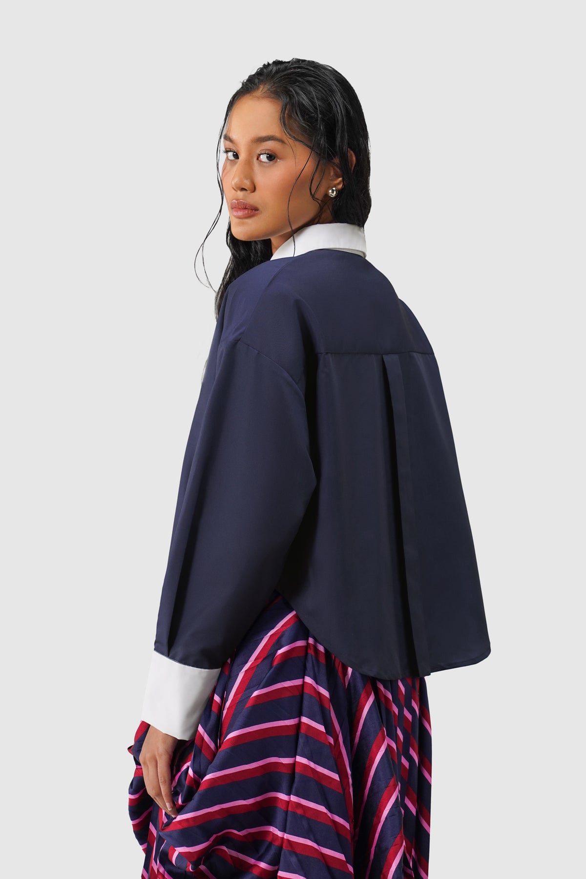 Helena Crop Shirt - Midnight