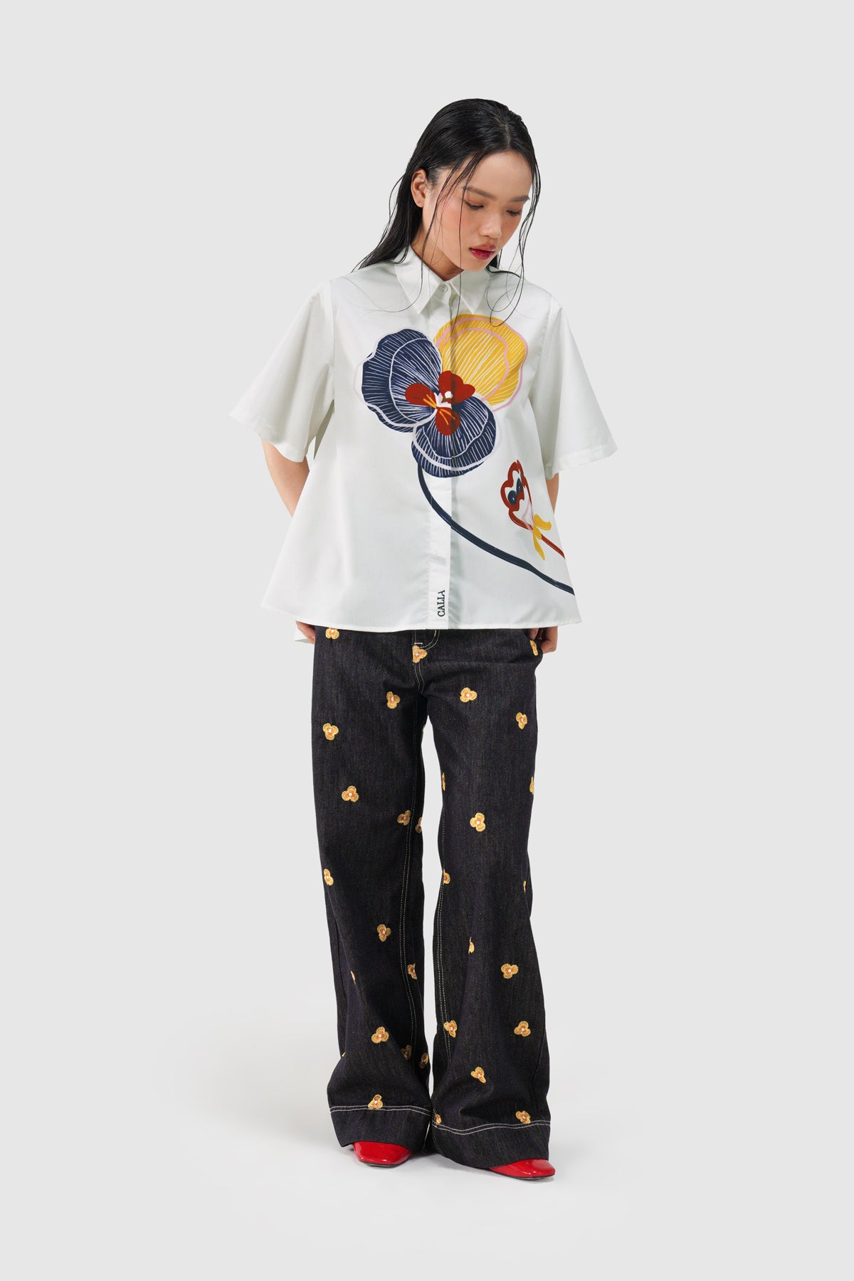 Helena Short Shirt - Cloud