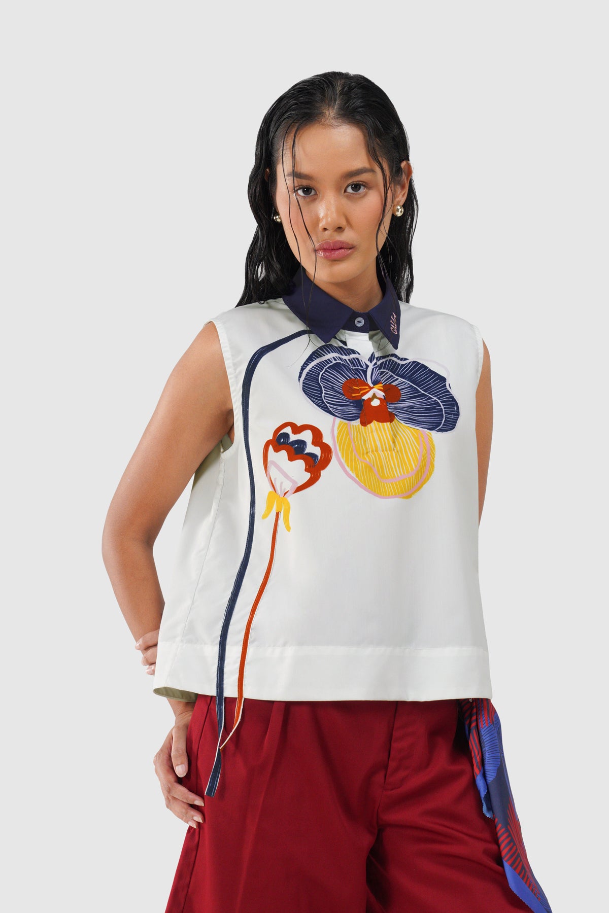 Helena Sleeveless Blouse - Cloud