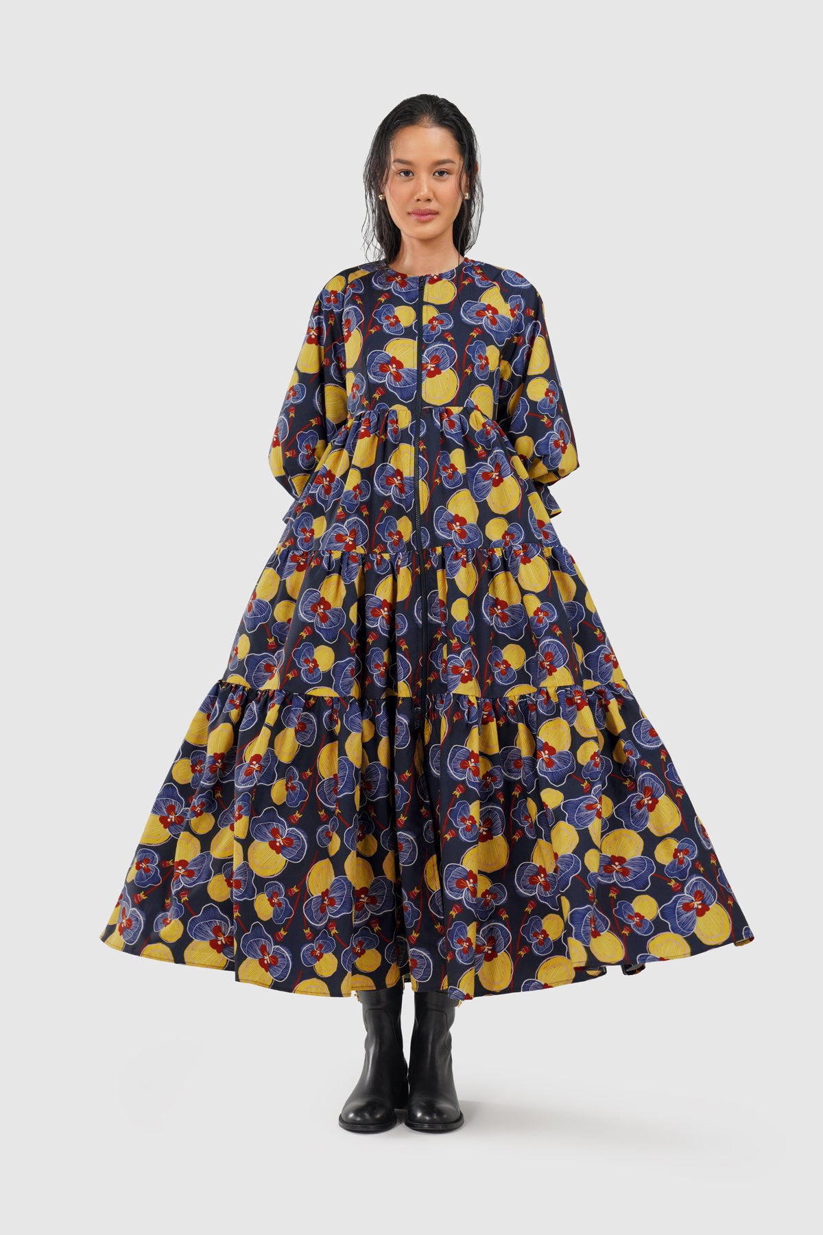Helena Tiered Dress - Midnight