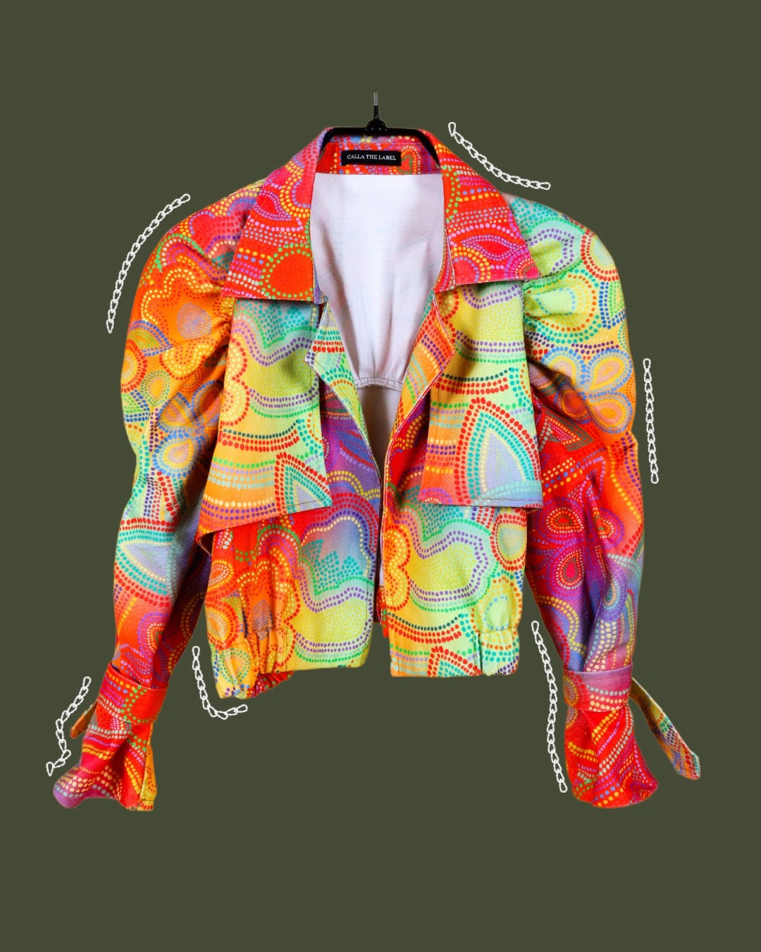 AURORA COLORFUL DENIM CROP JACKET