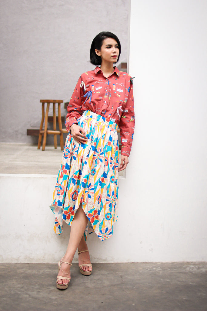 CALLA X WARDAH MARRAKESH ASYMMETRIC SKIRT