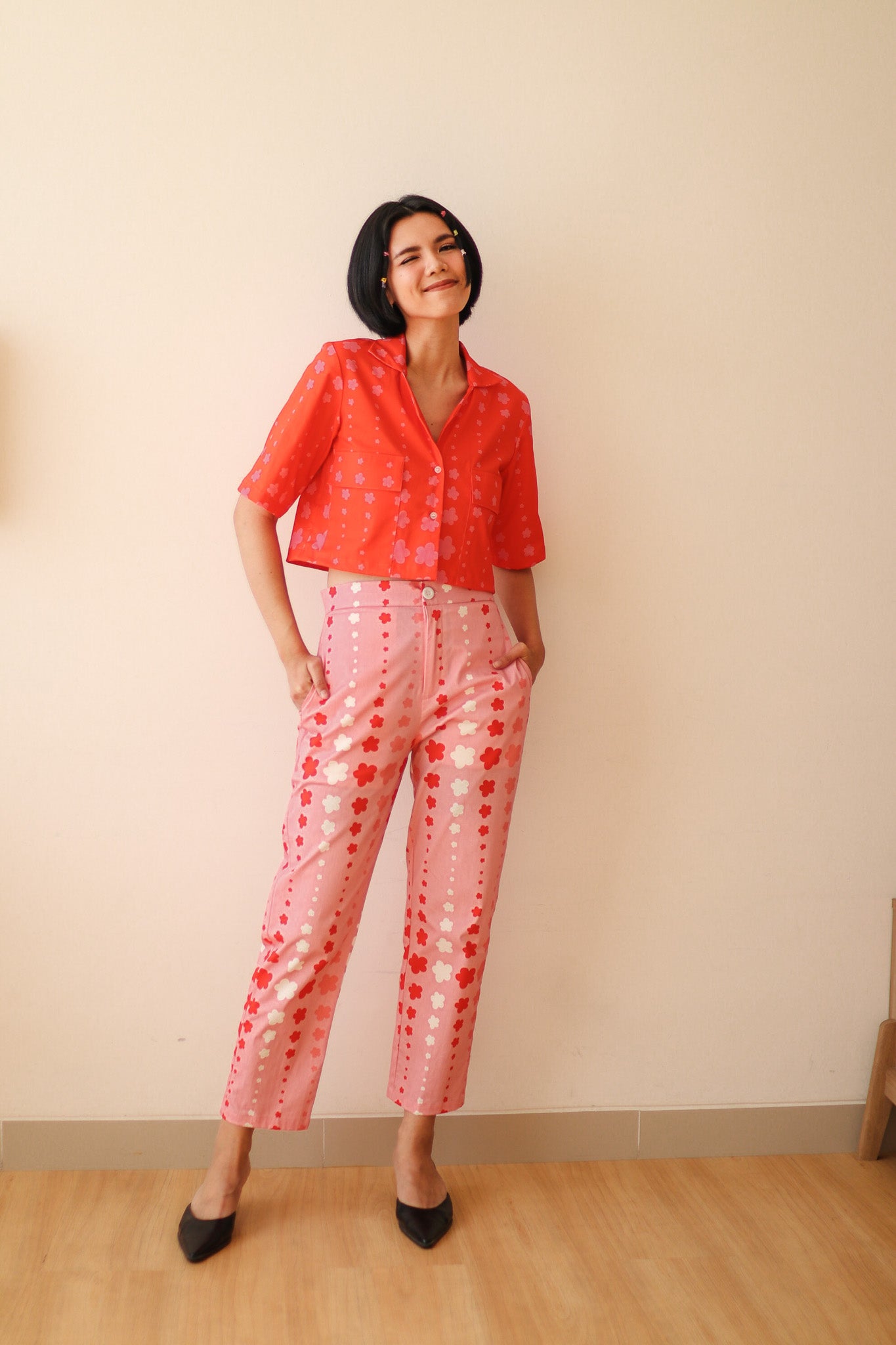 STARS PIPE TROUSERS IN PINK