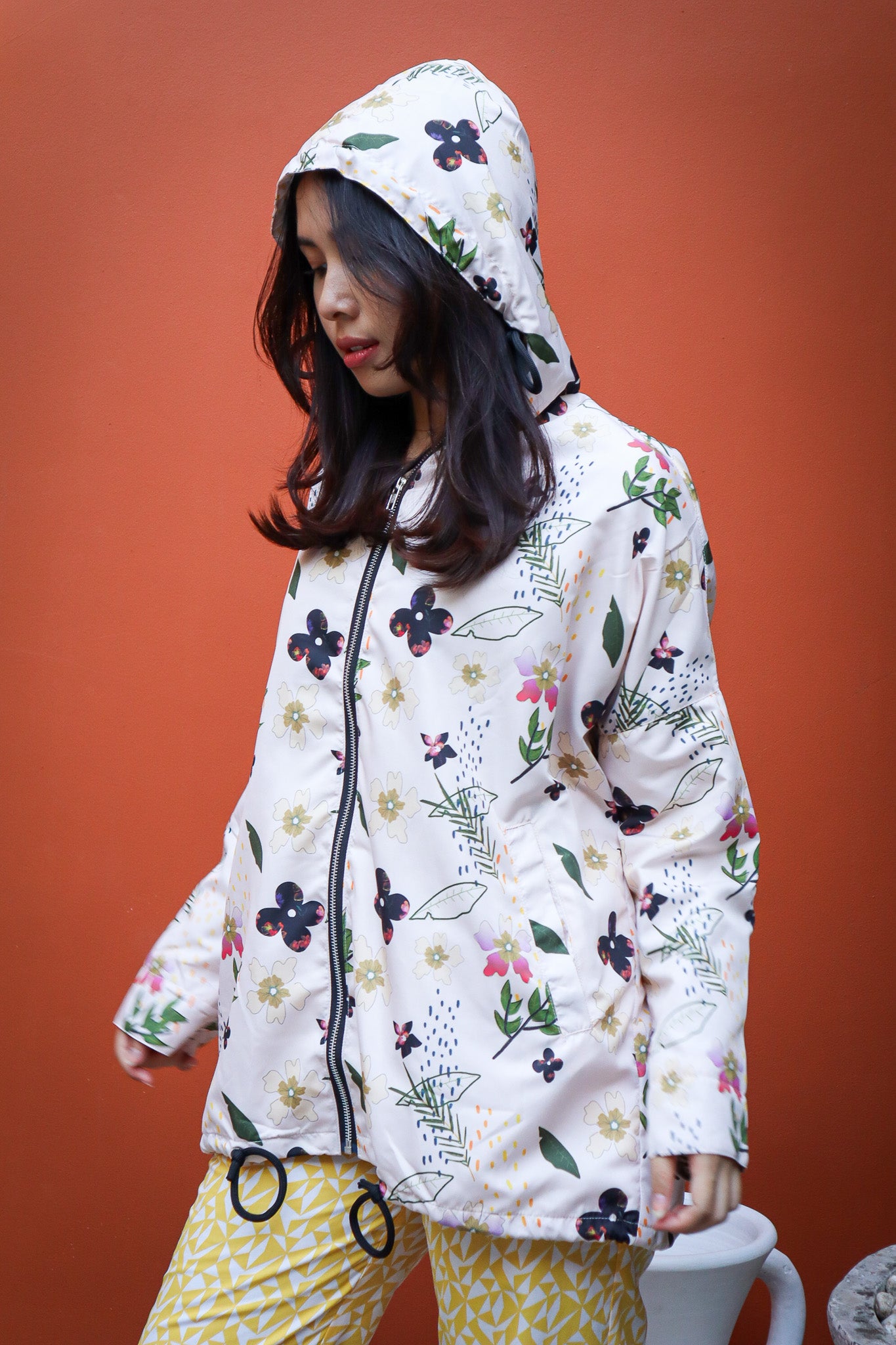 BW FLOWER NYLON LONG JACKET