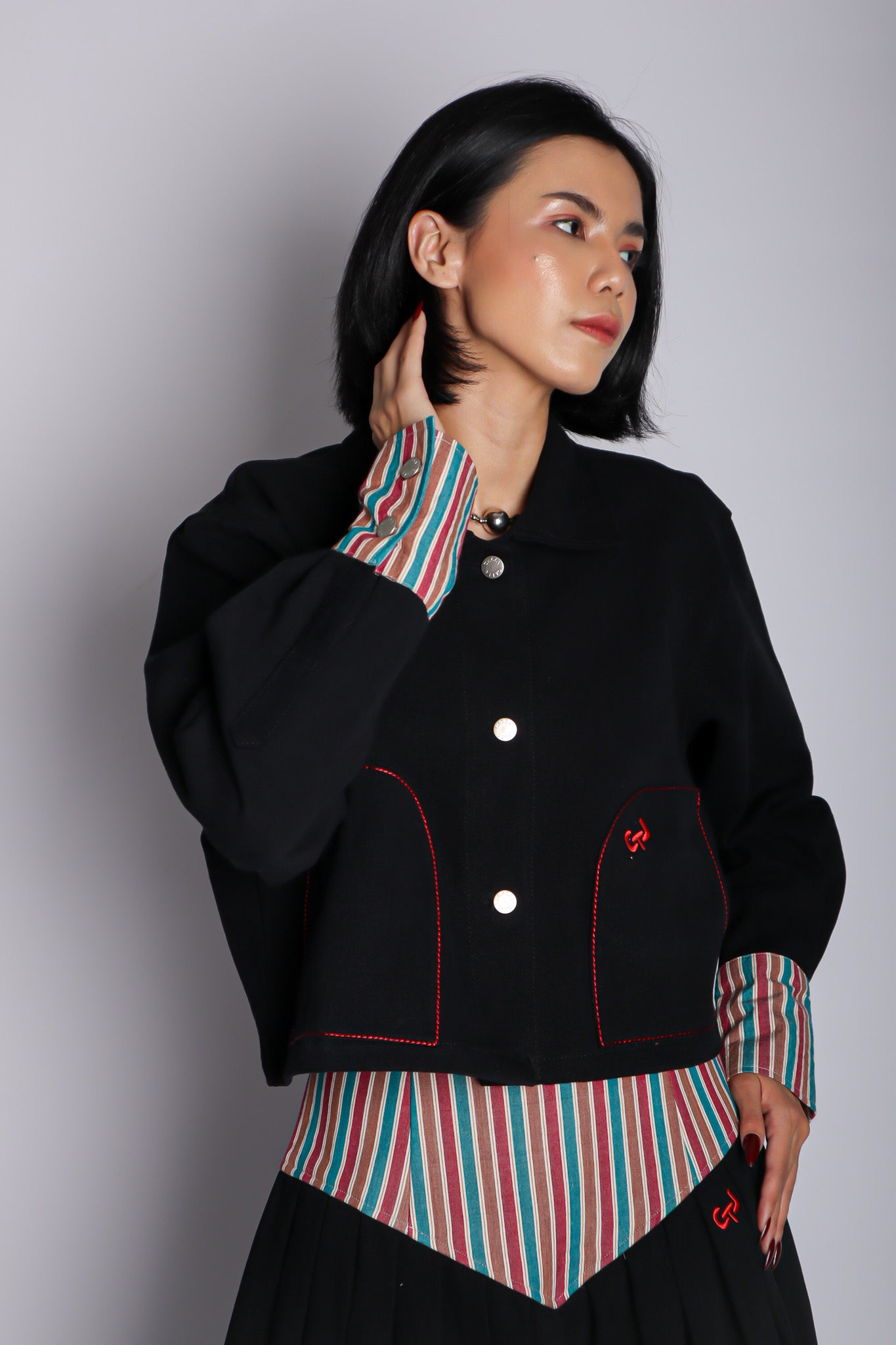 WASTRA DENIM OUTER IN RAINBOW