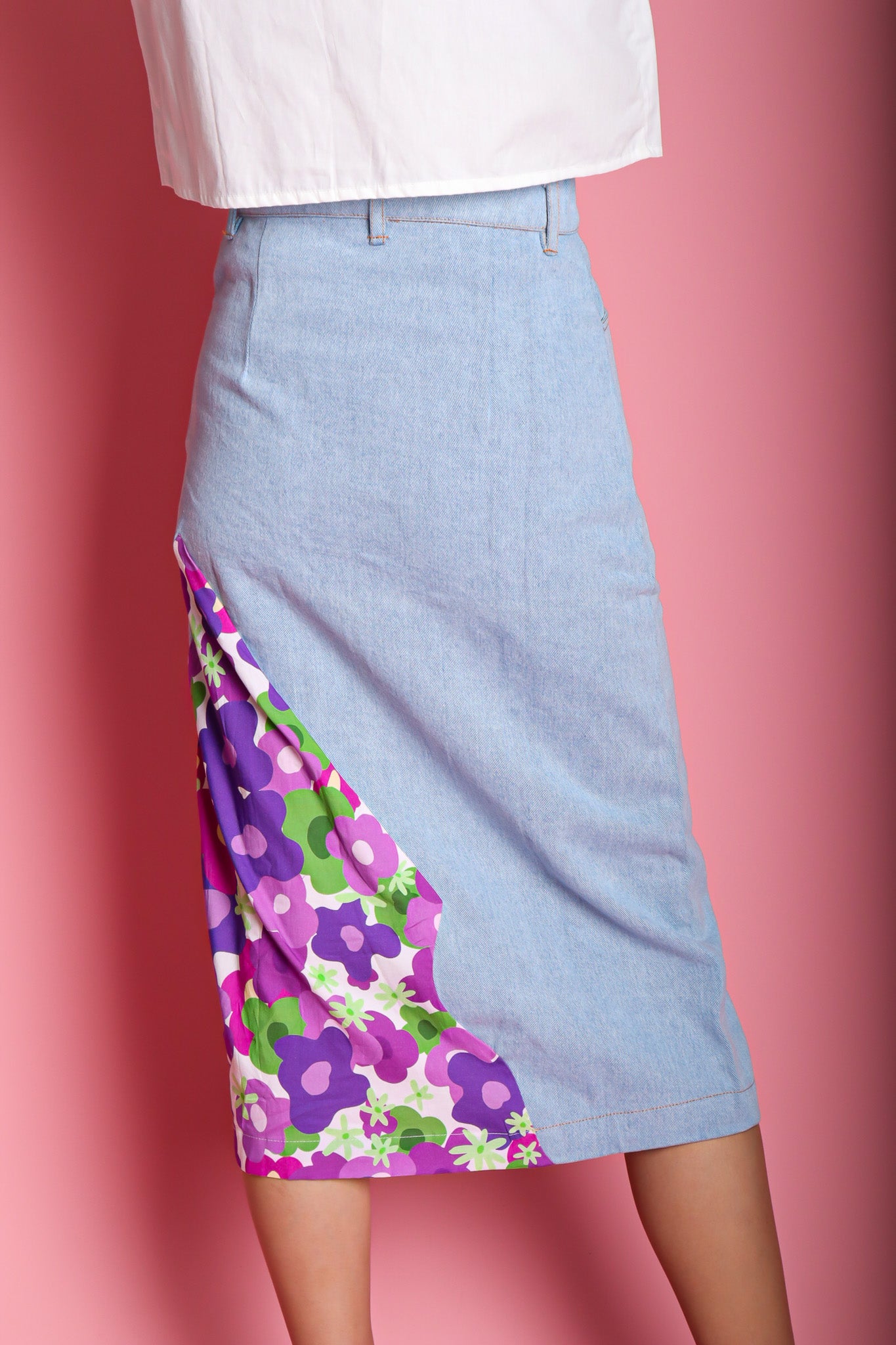 ANEMONE DENIM MIX SKIRT