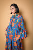 FLORAL BLUE BALLOON SLEEVES DRESS