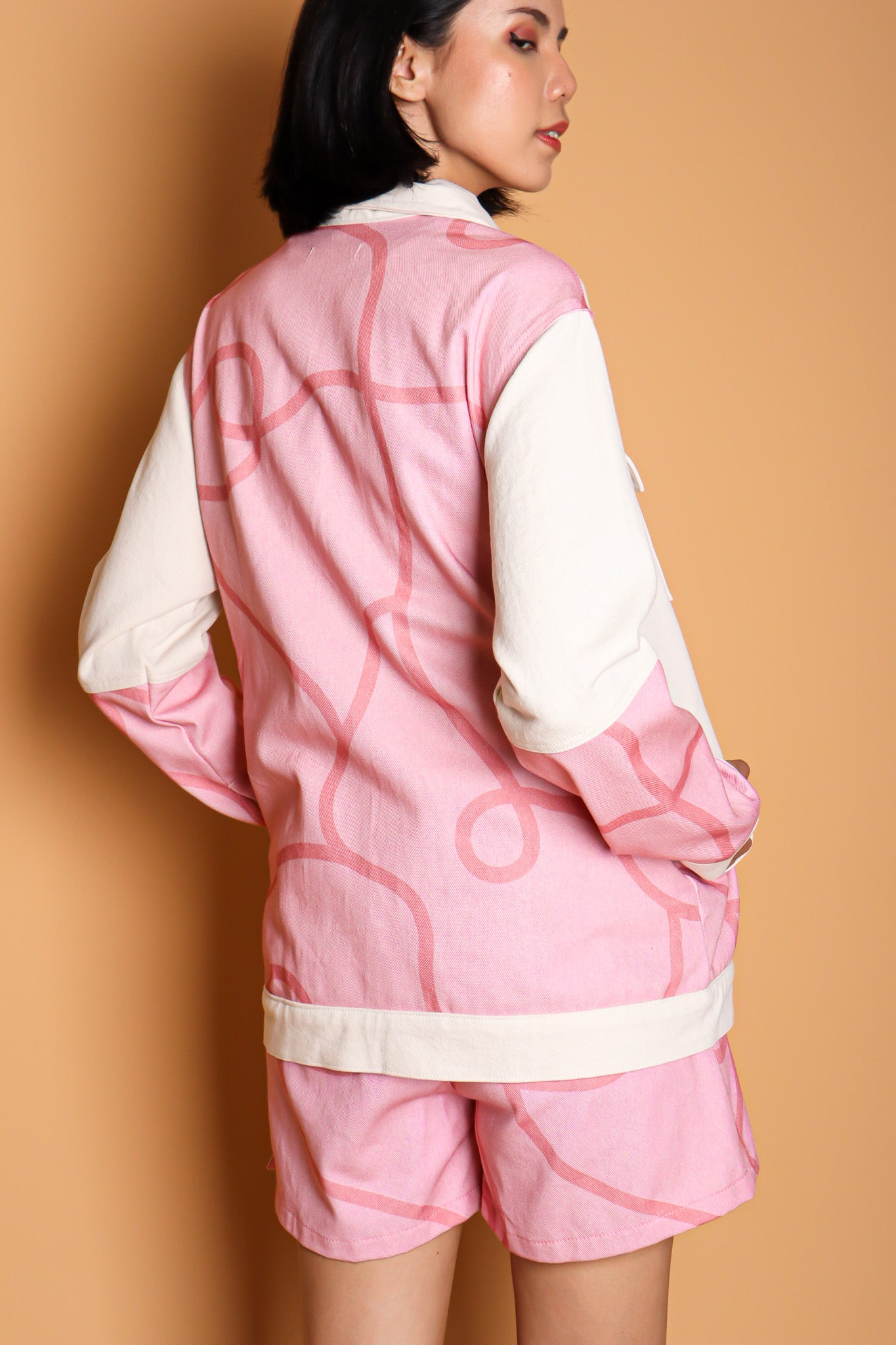 CALLA X ADINIA MIX DENIM JACKET IN PINK