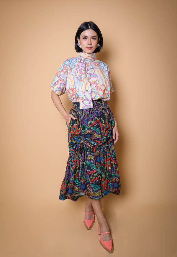 AURORA WHITE KNOT NECK BLOUSE