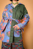 FLORAL BLUE DENIM MIX SAFARI SHIRT