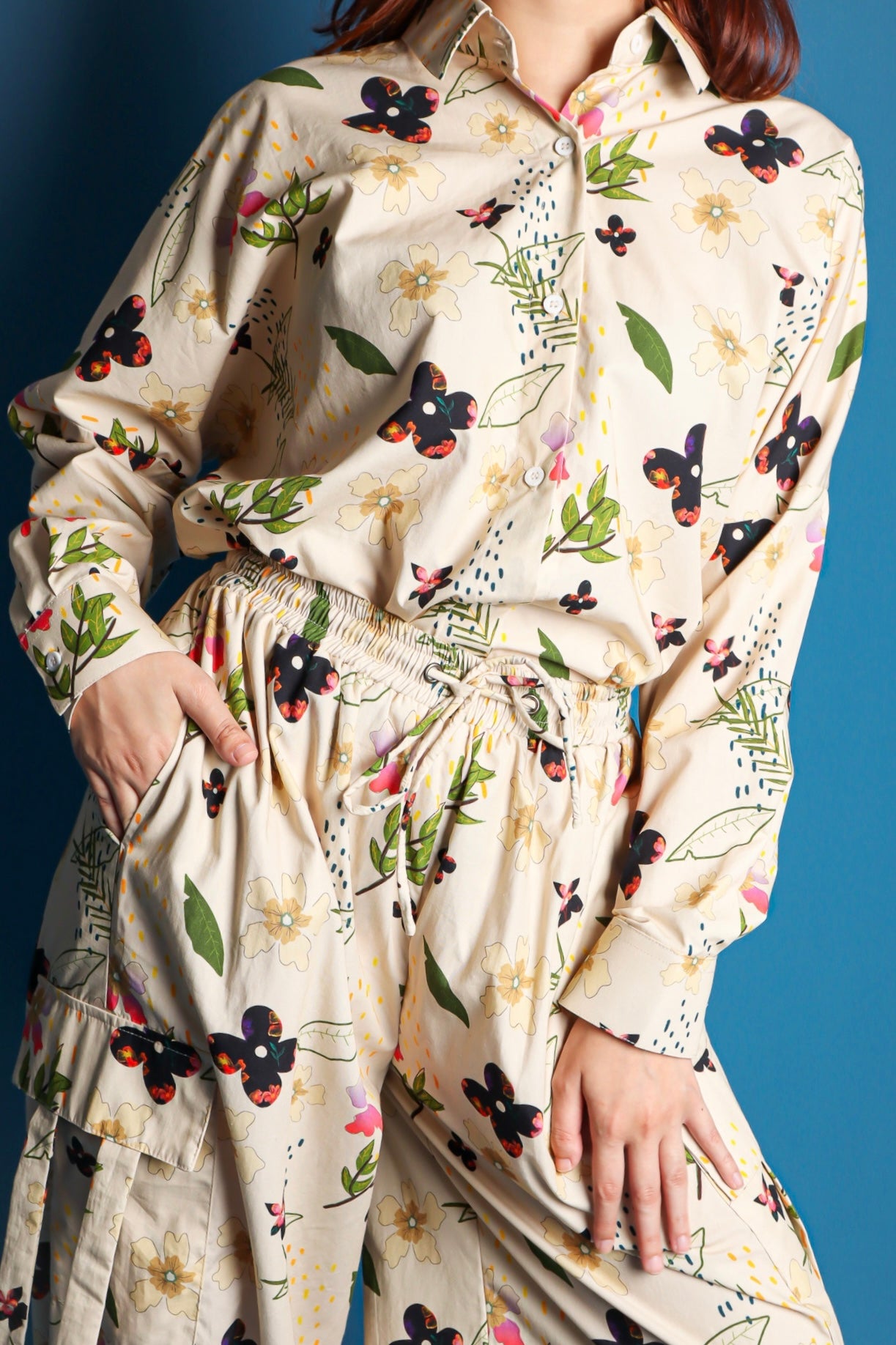 BW FLOWER OVERSIZED SHIRT