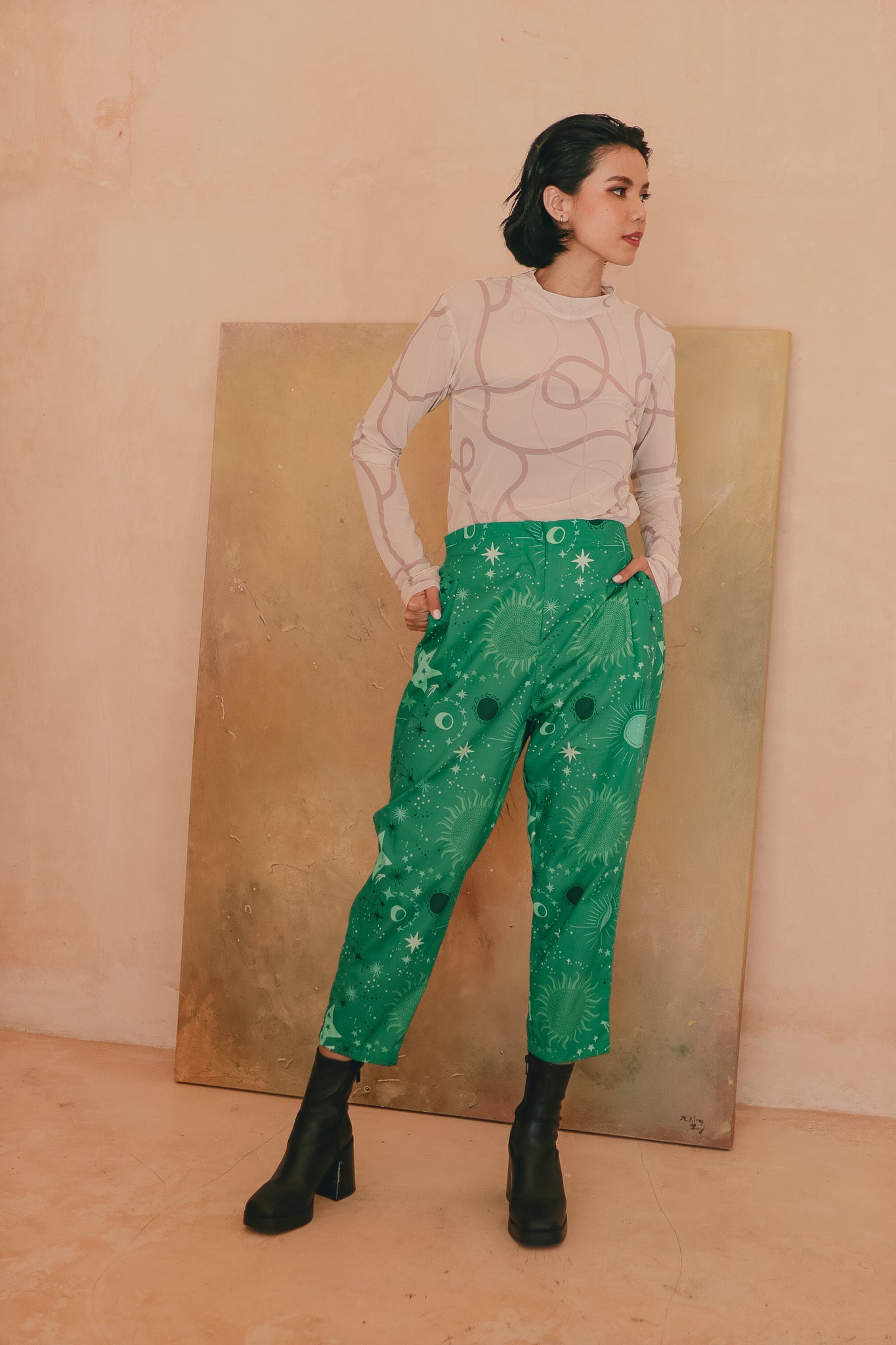 CALLA X ADINIA PANTS IN GREEN