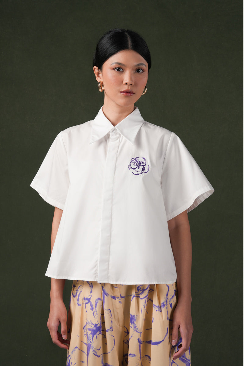 Isoria Embroidery Shirt - Perle