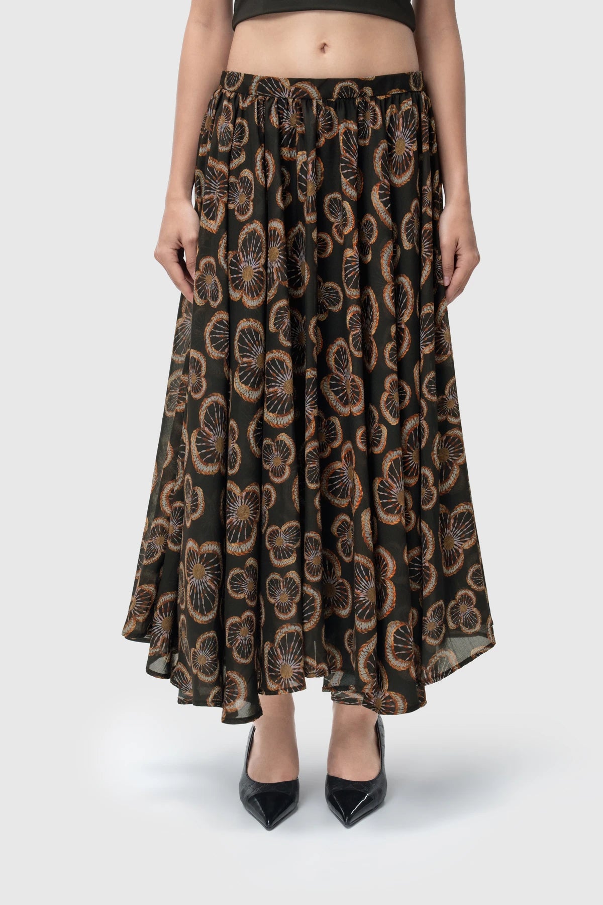 Ixora Circle Skirt - Flame