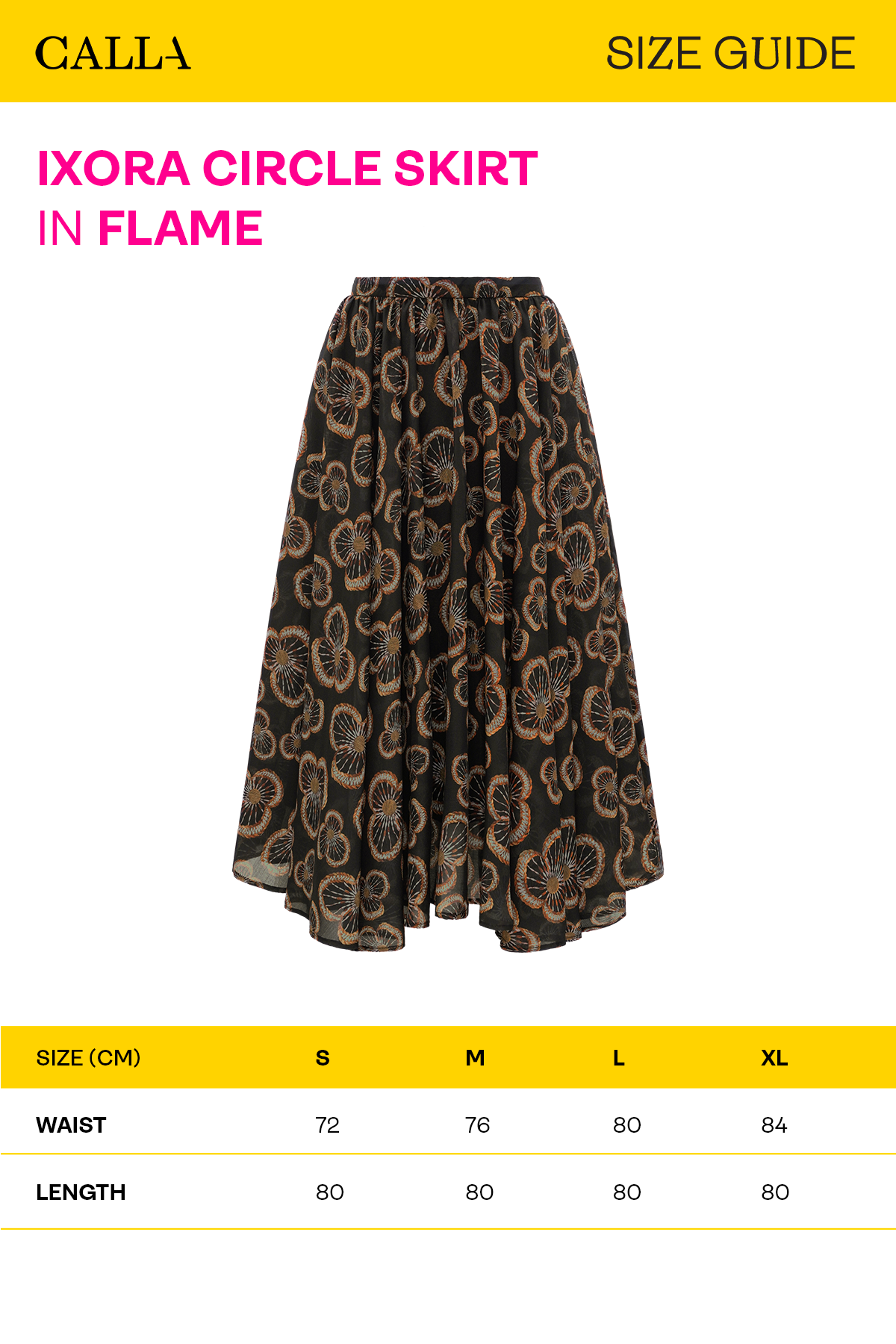 Ixora Circle Skirt - Flame