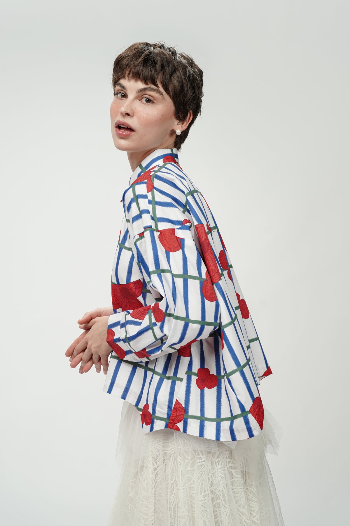 Jolie Crop Shirt - Berries