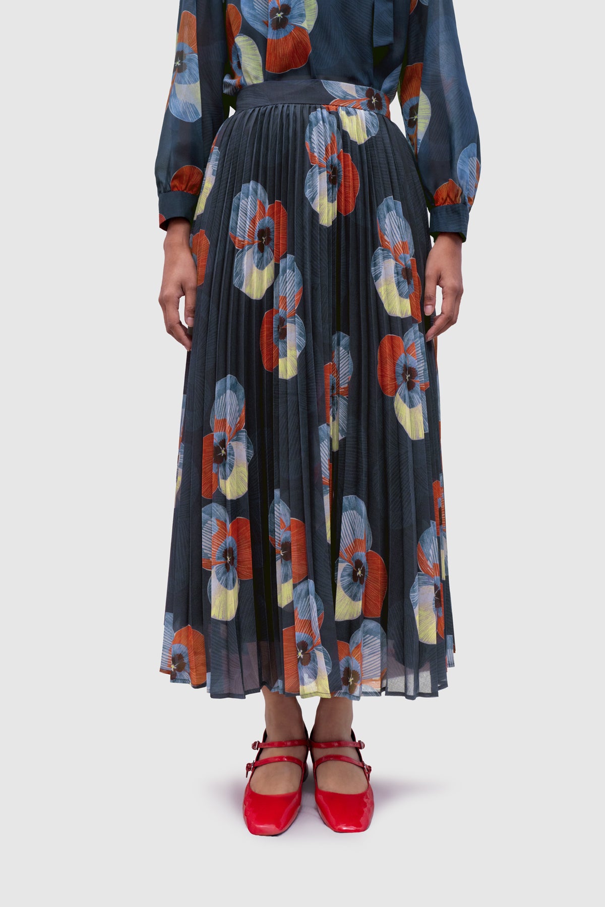 Kavya Pleated Skirt - Azure
