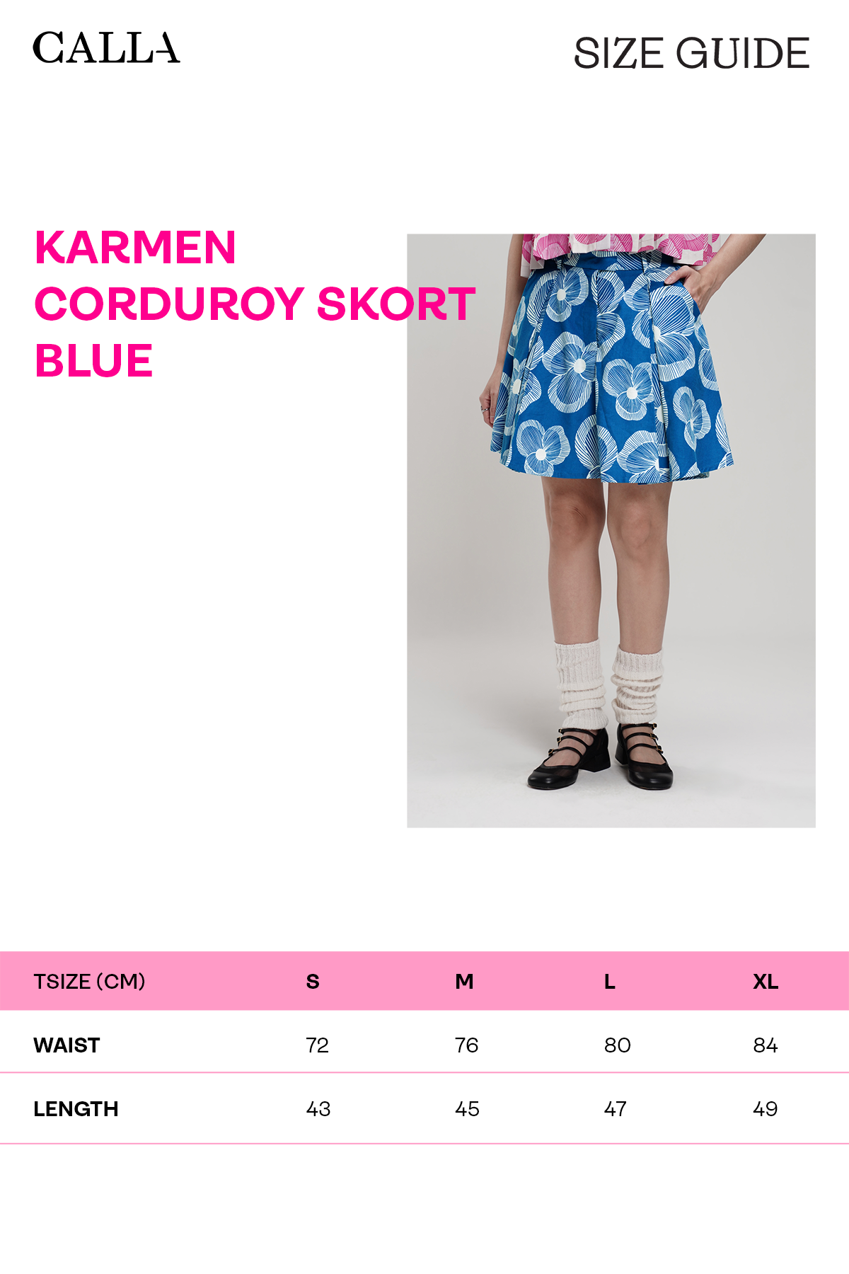 Karmen Corduroy Skort - Blue