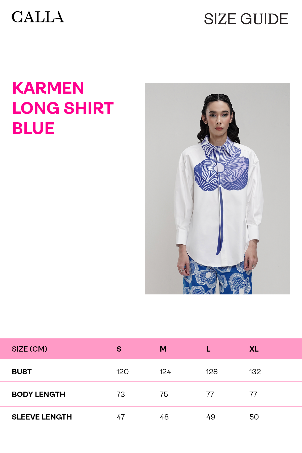 Karmen Long Shirt - Blue