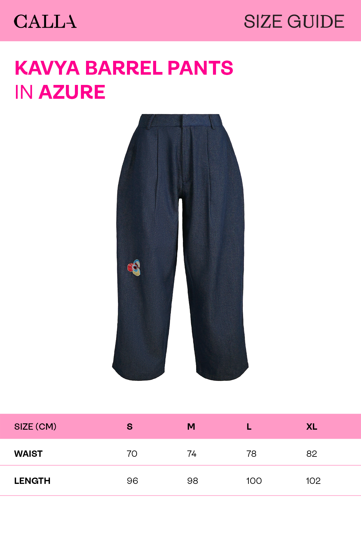 Kavya Barrel Pants - Azure