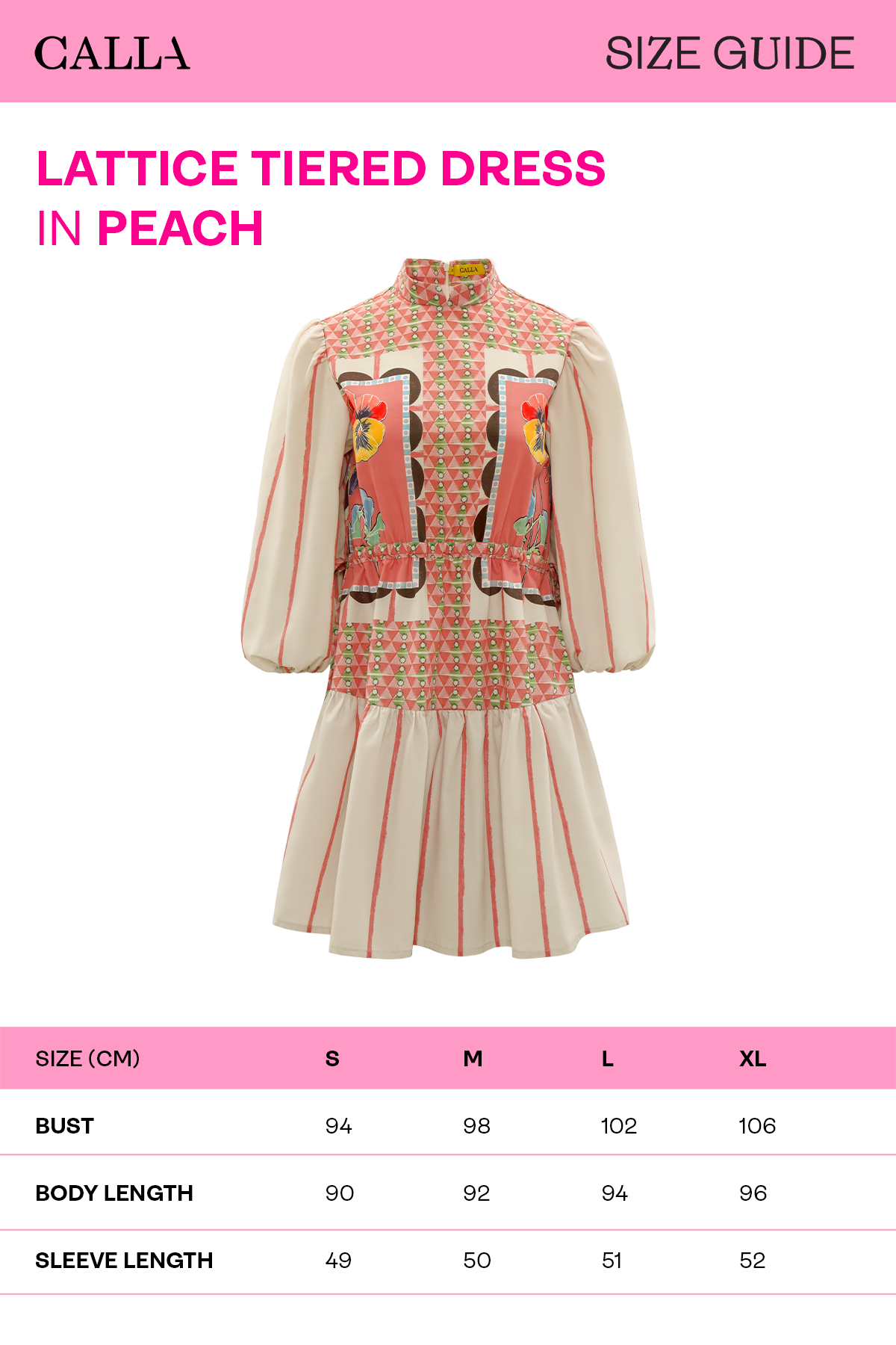 Lattice Tiered Dress - Peach
