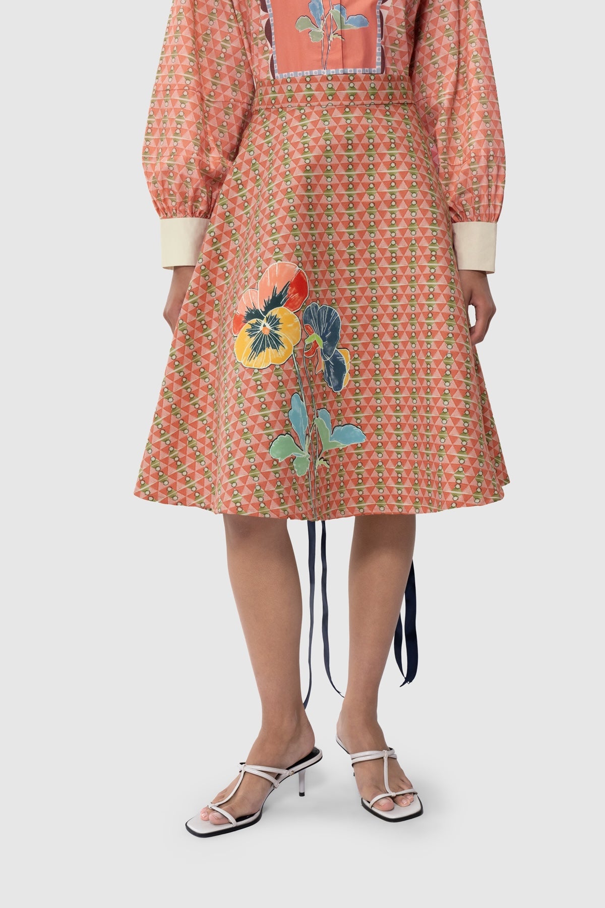 Lattice Zipper Skirt - Peach
