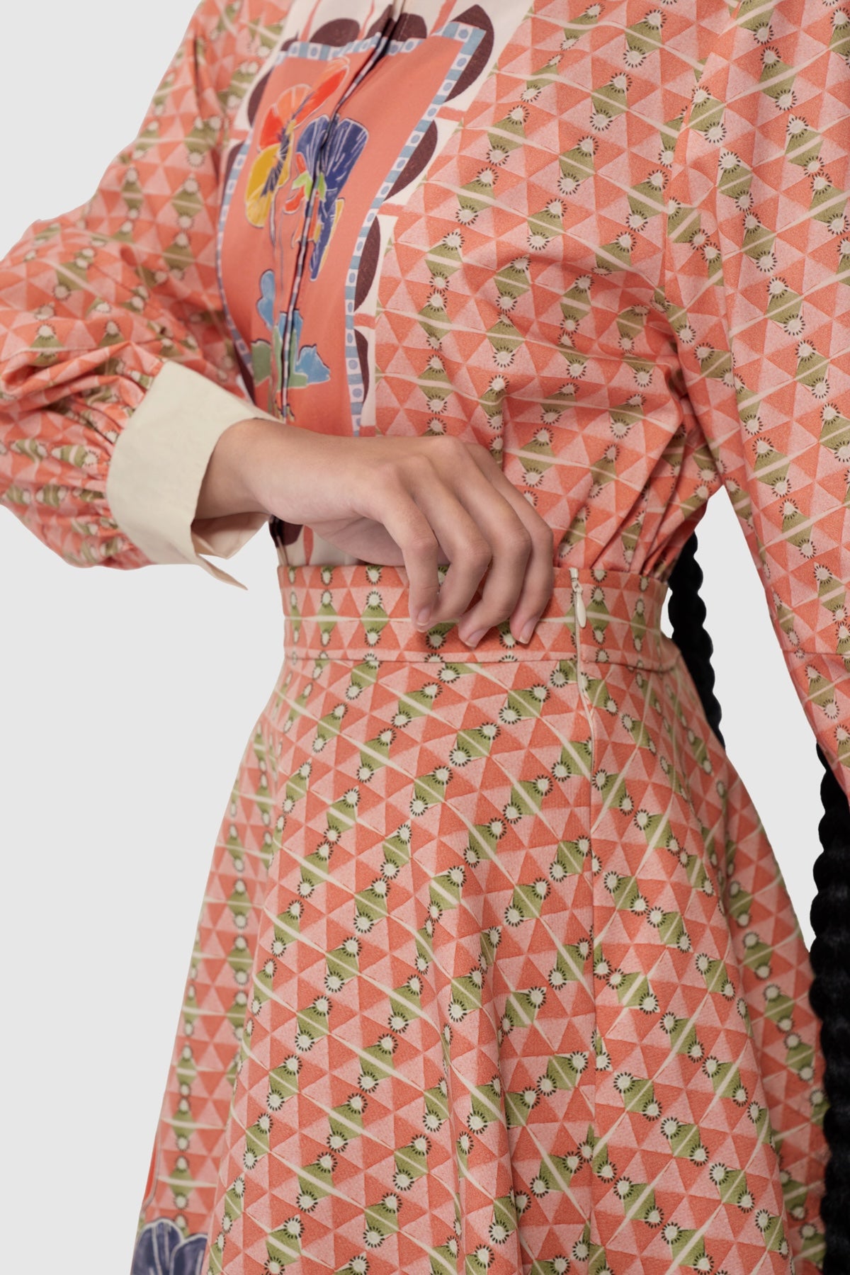 Lattice Zipper Skirt - Peach