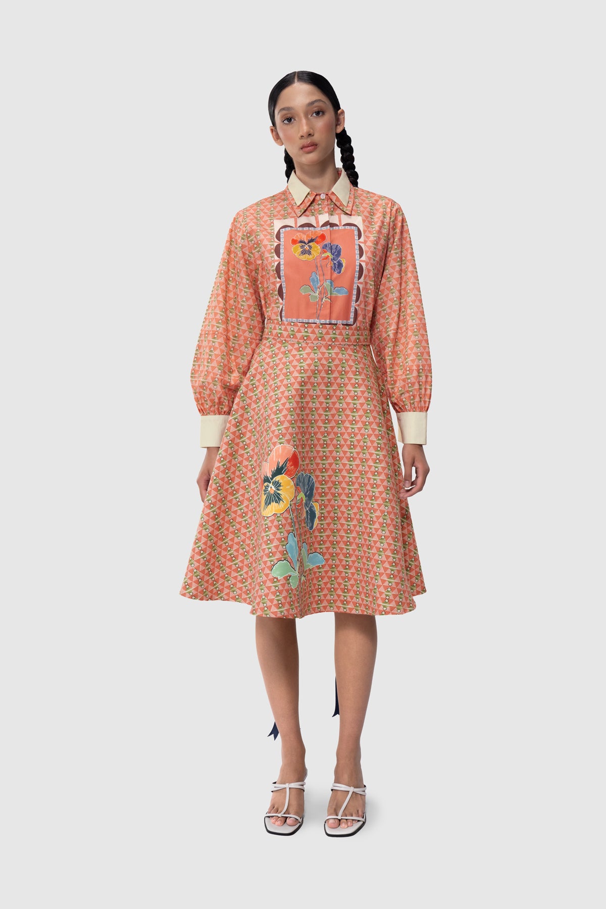 Lattice Zipper Skirt - Peach