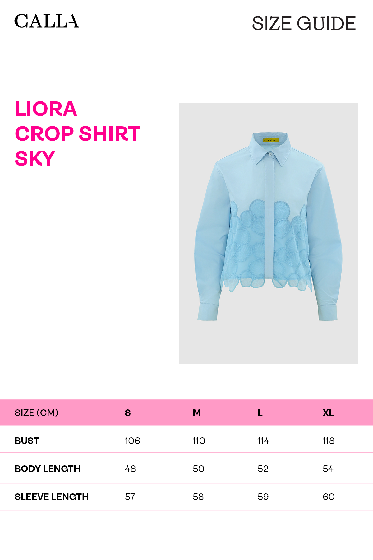Liora Crop Shirt - Sky