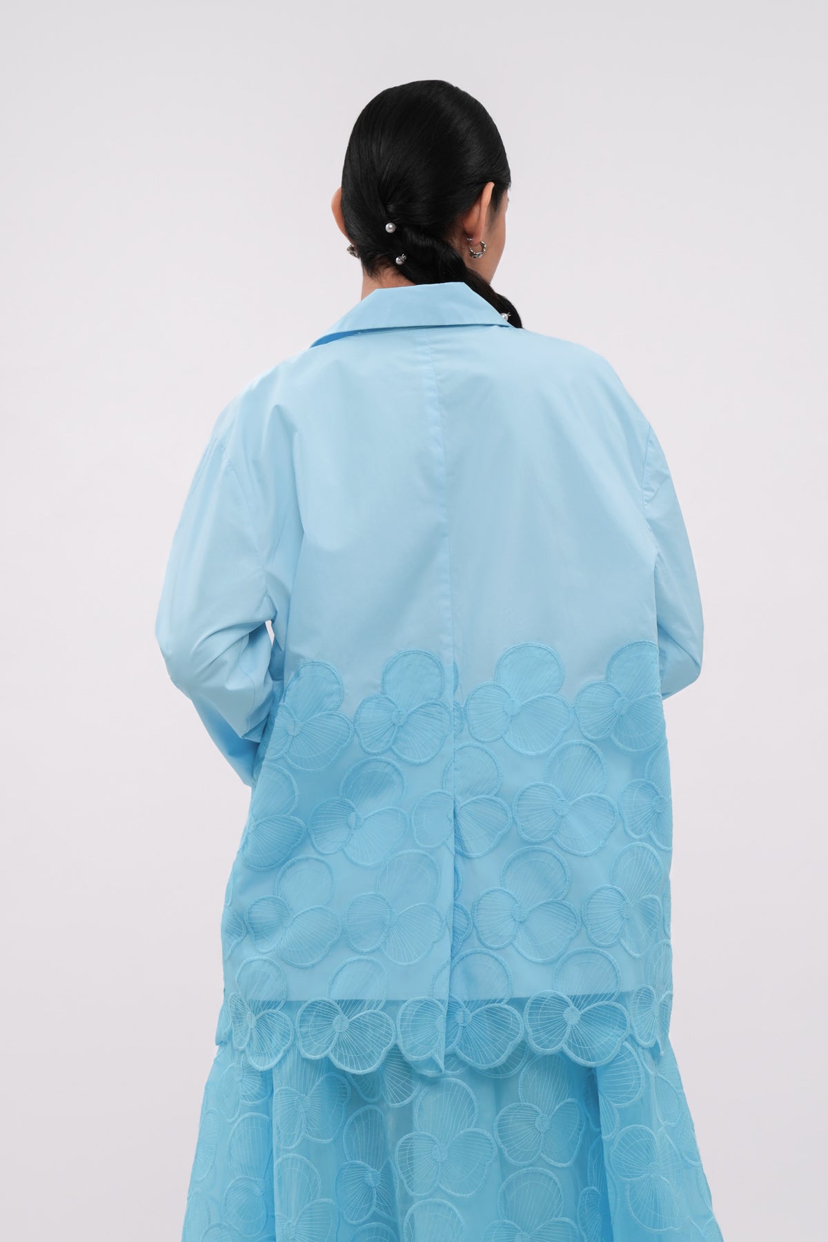 Liora Organza Blazer - Sky