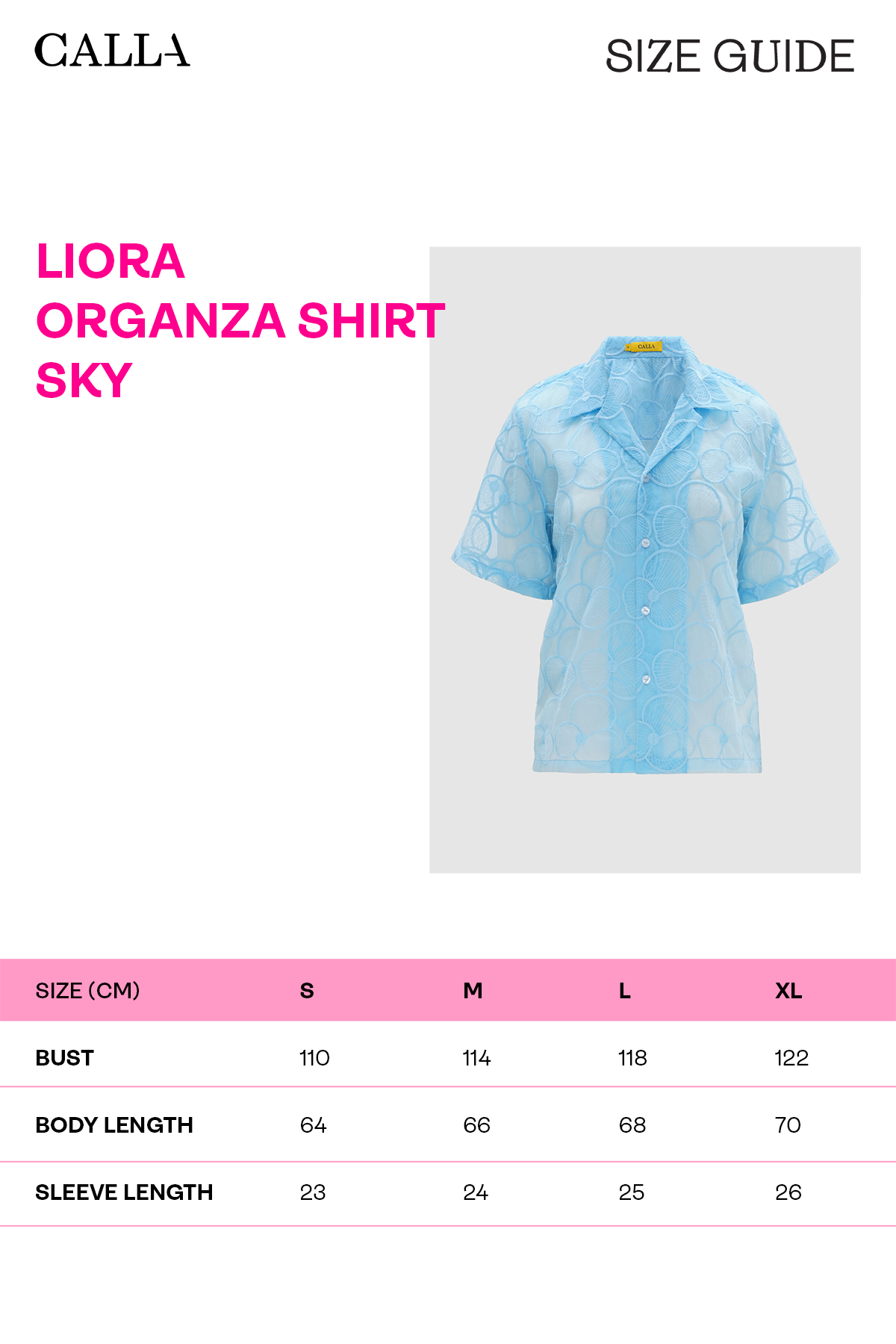 Liora Organza Shirt - Sky