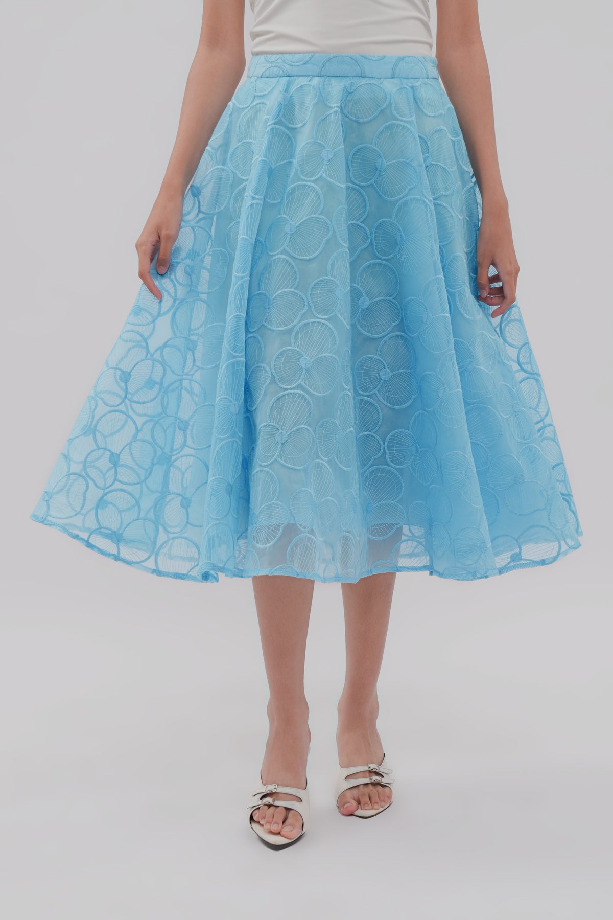 Liora Organza Skirt - Sky