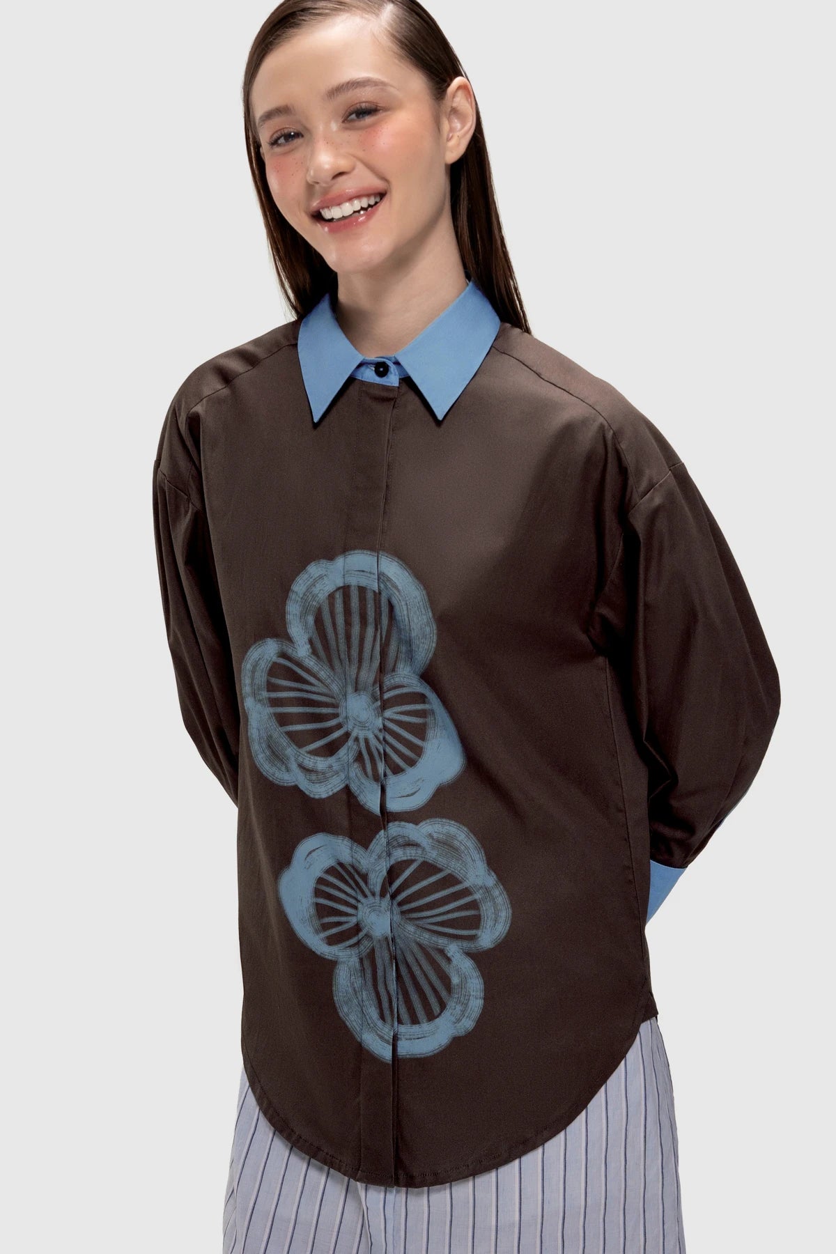 Louvia Long Shirt - Truffle