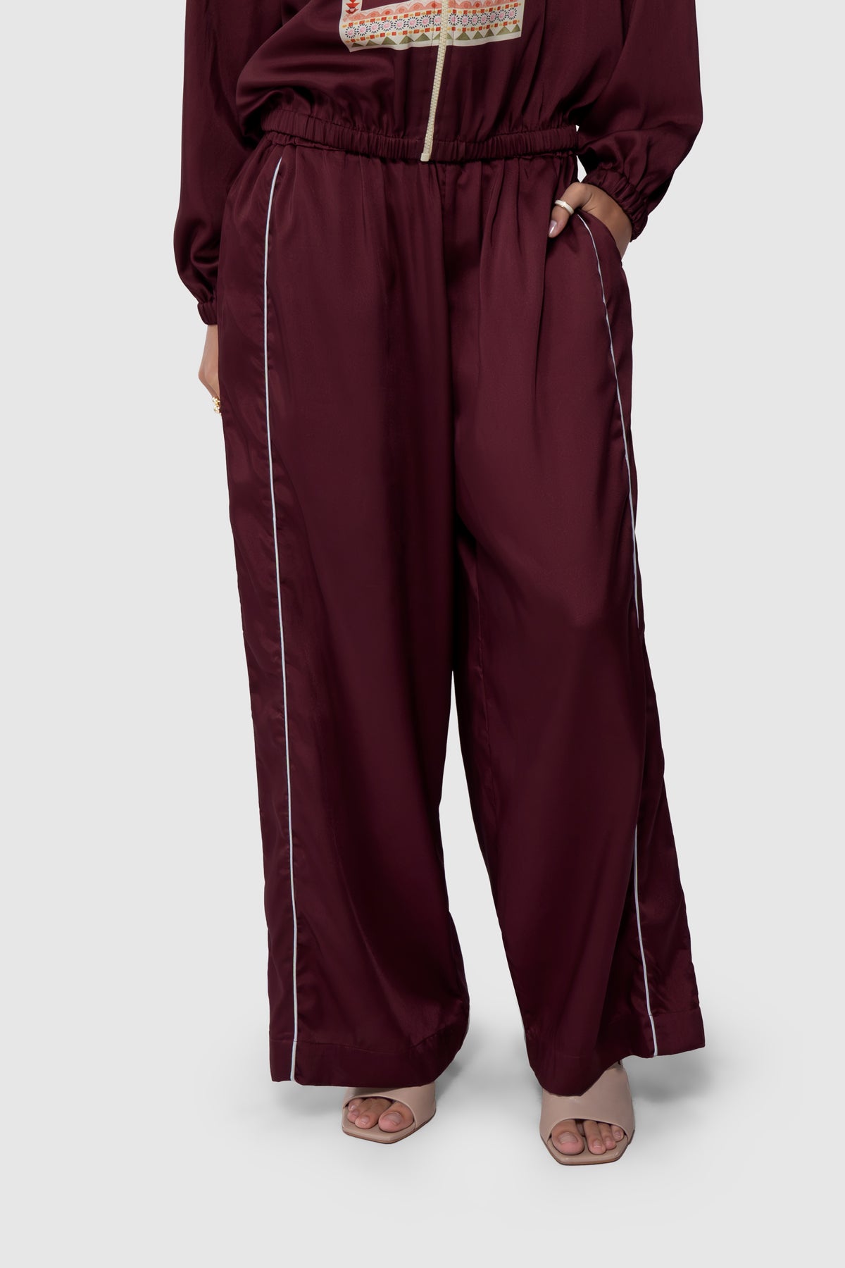 Medallion Athleisure Pants - Ruby