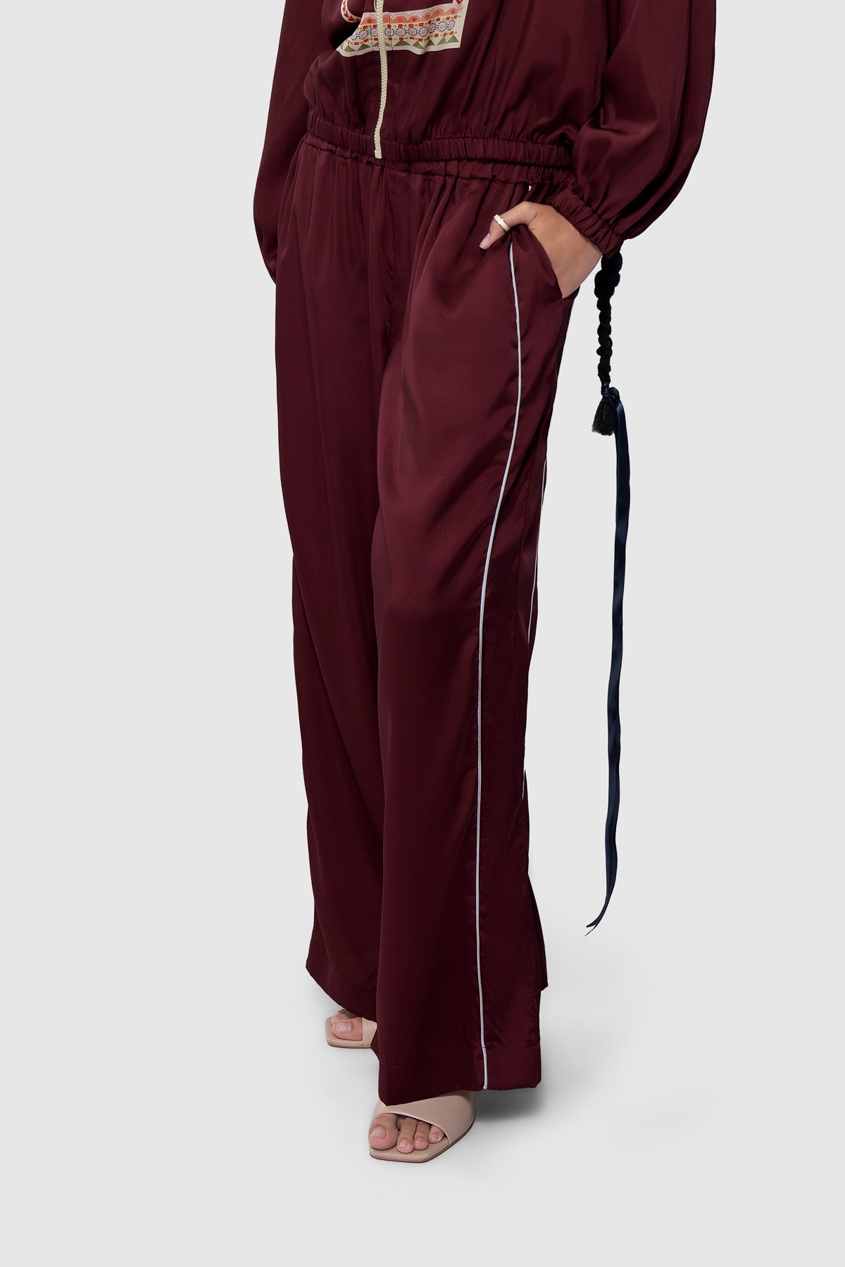 Medallion Athleisure Pants - Ruby