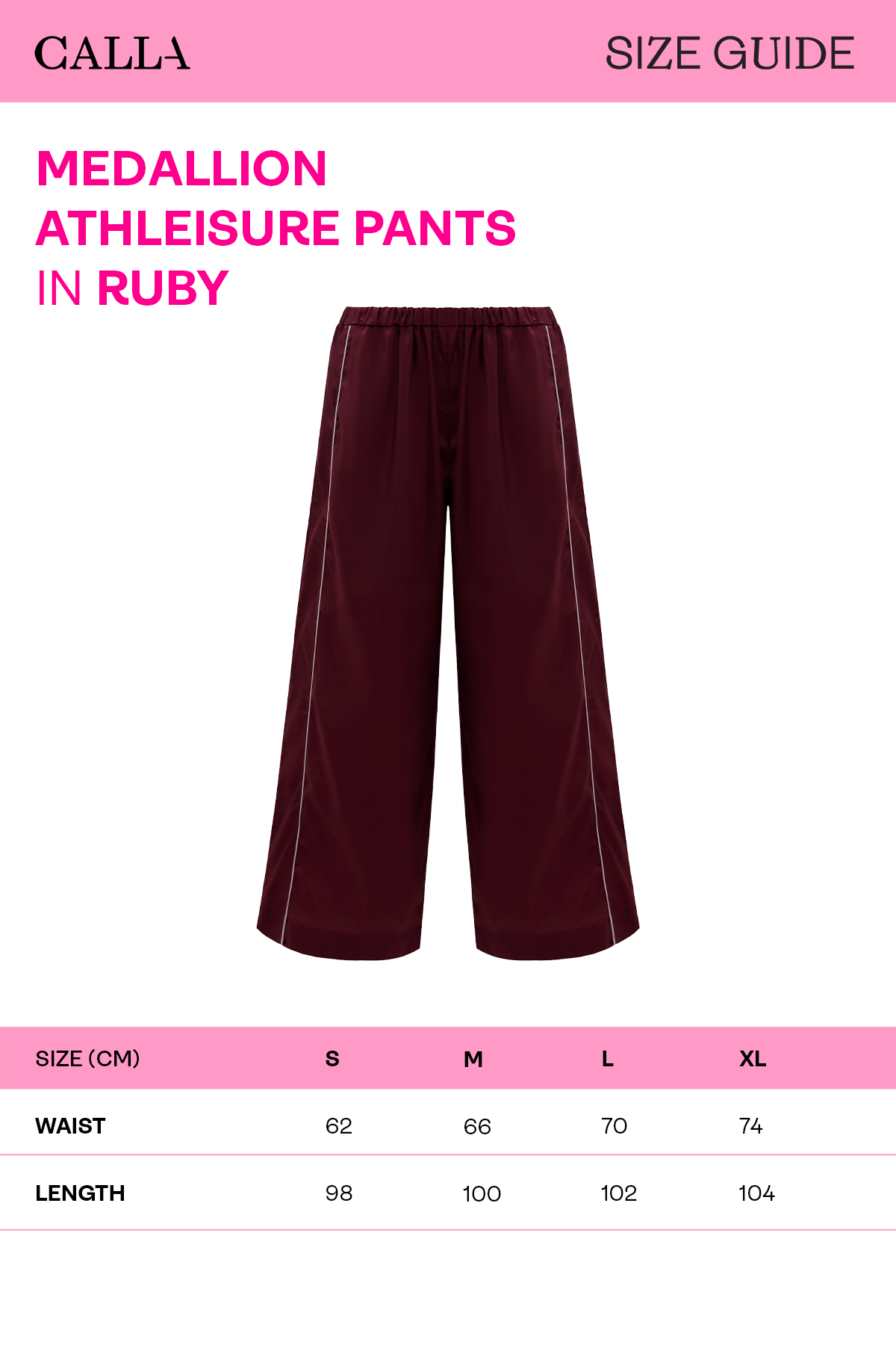 Medallion Athleisure Pants - Ruby
