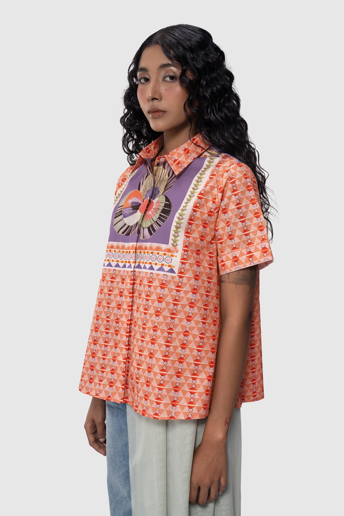 Mesh Short Shirt - Terracotta