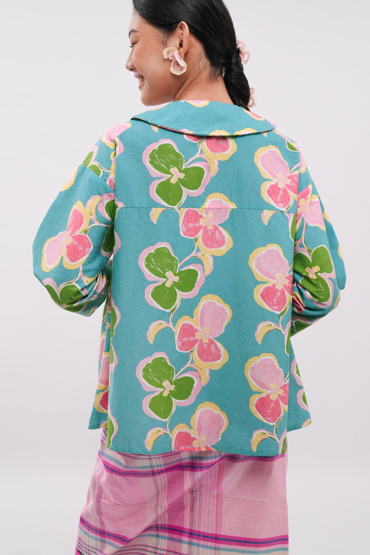 Mirae Curved Shirt - Carribean