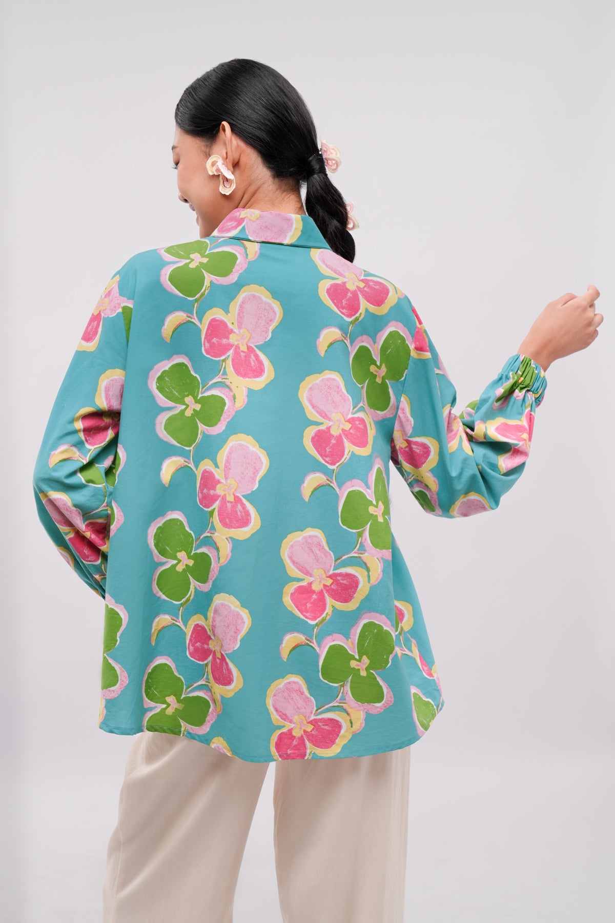 Mirae Double Buttons Shirt - Carribean