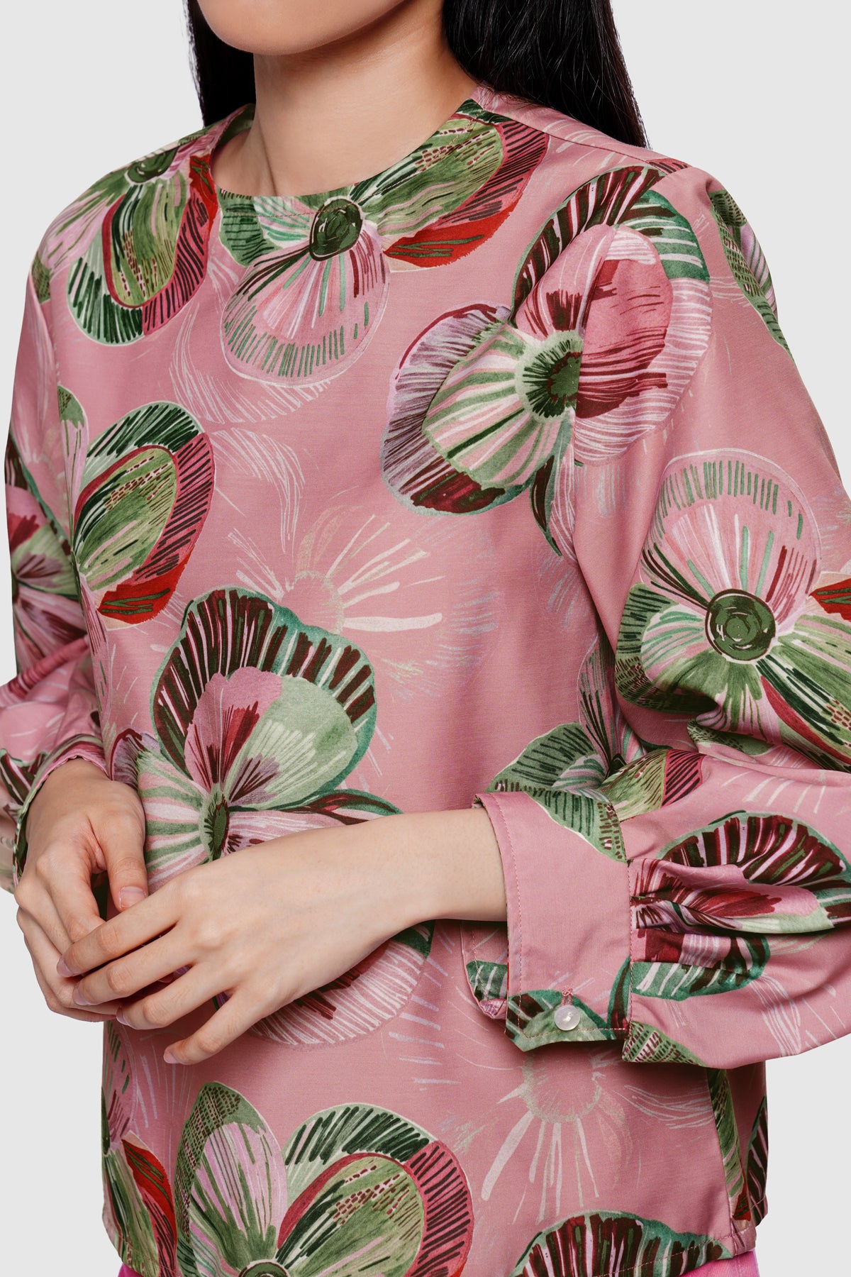 Mossveil Folded Blouse - Rosetaupe