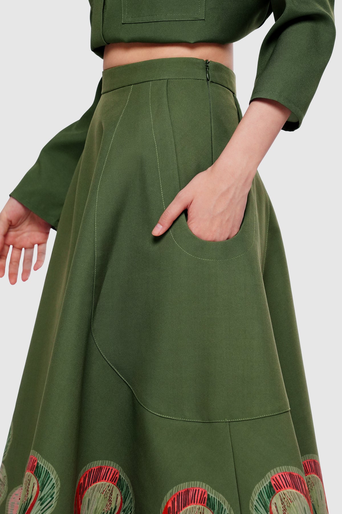 Mossveil Pocket Skirt - Cypress