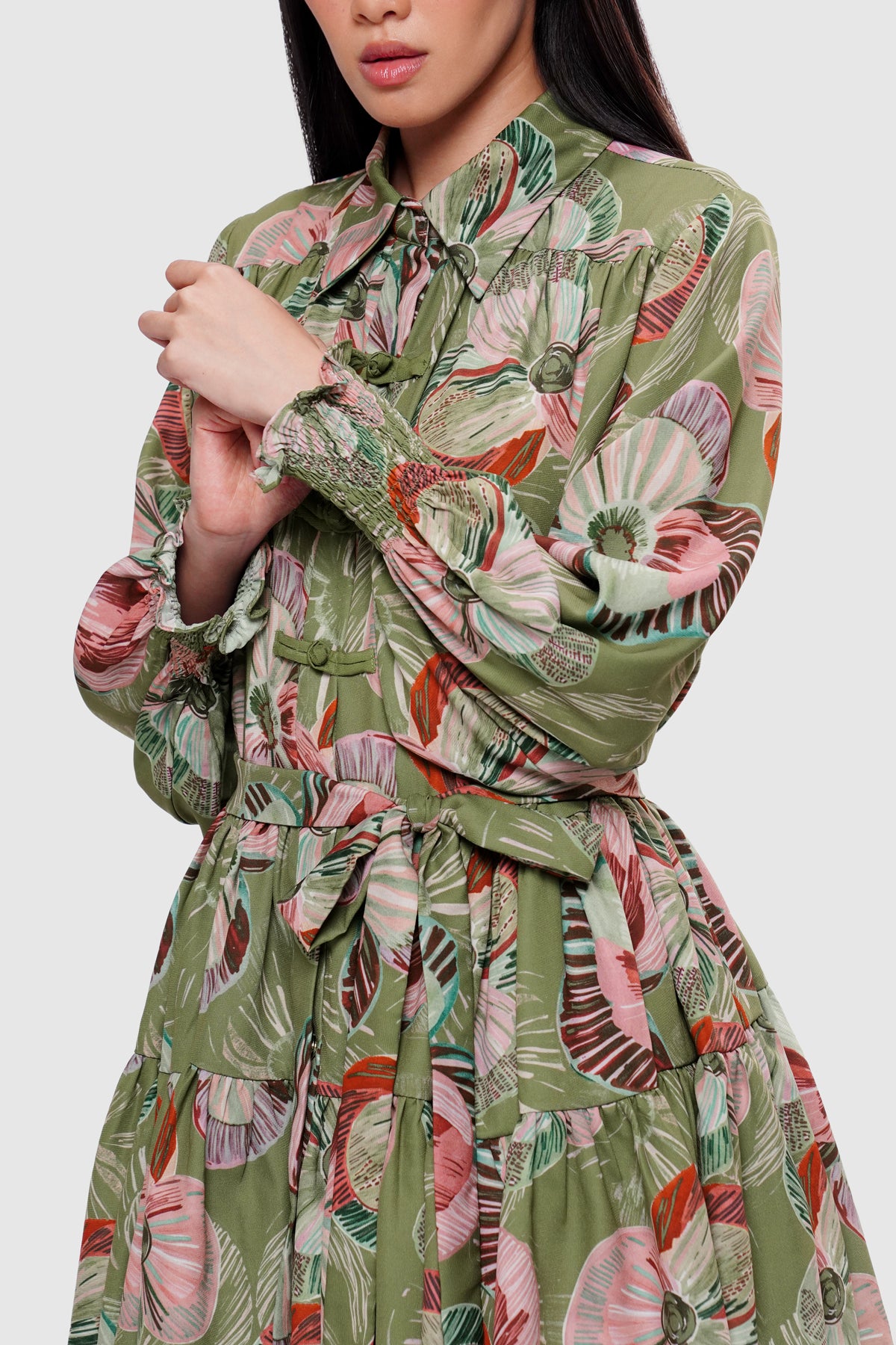 Mossveil Tiered Dress - Cypress