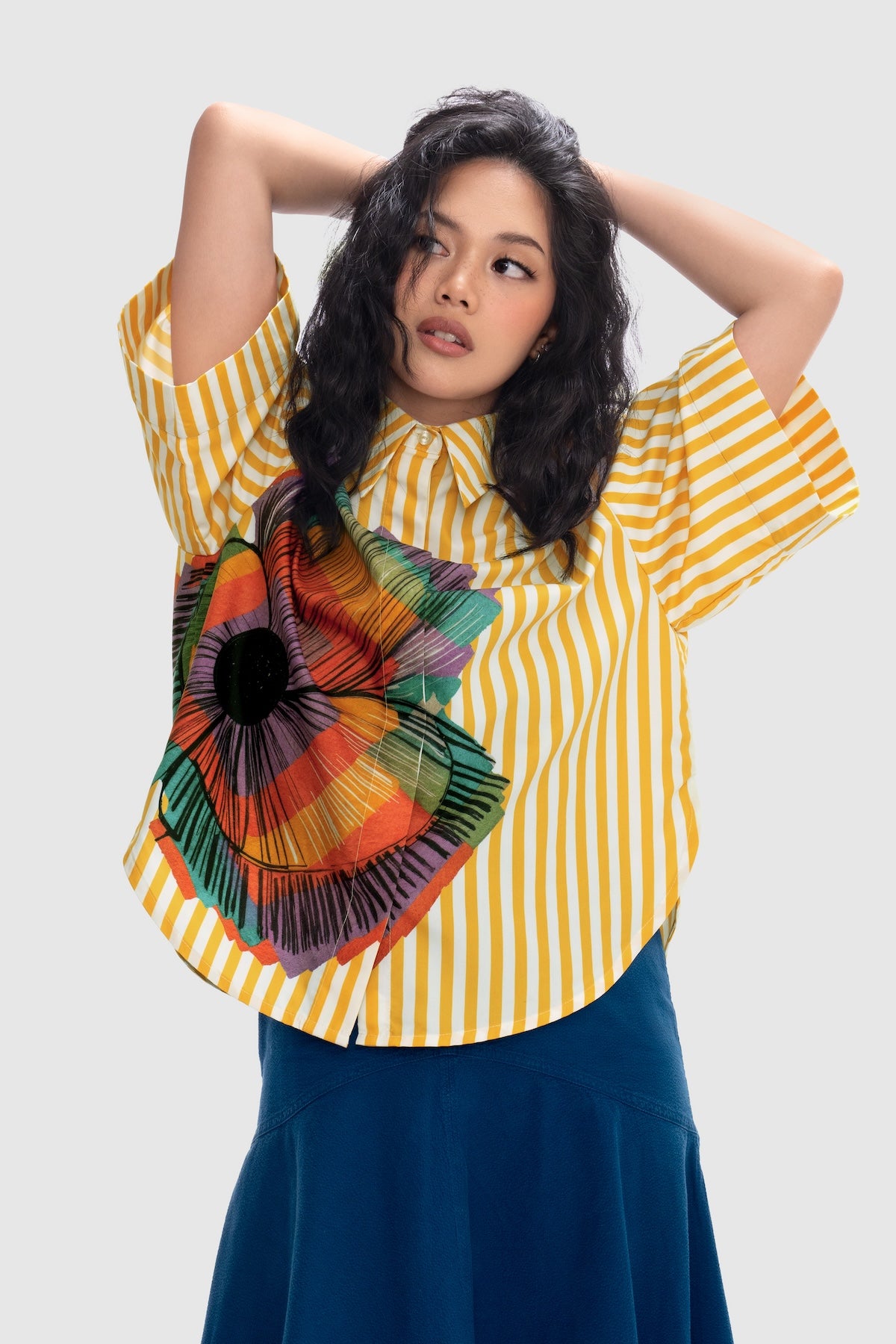 Mimosa Crop Shirt - Goldenrod
