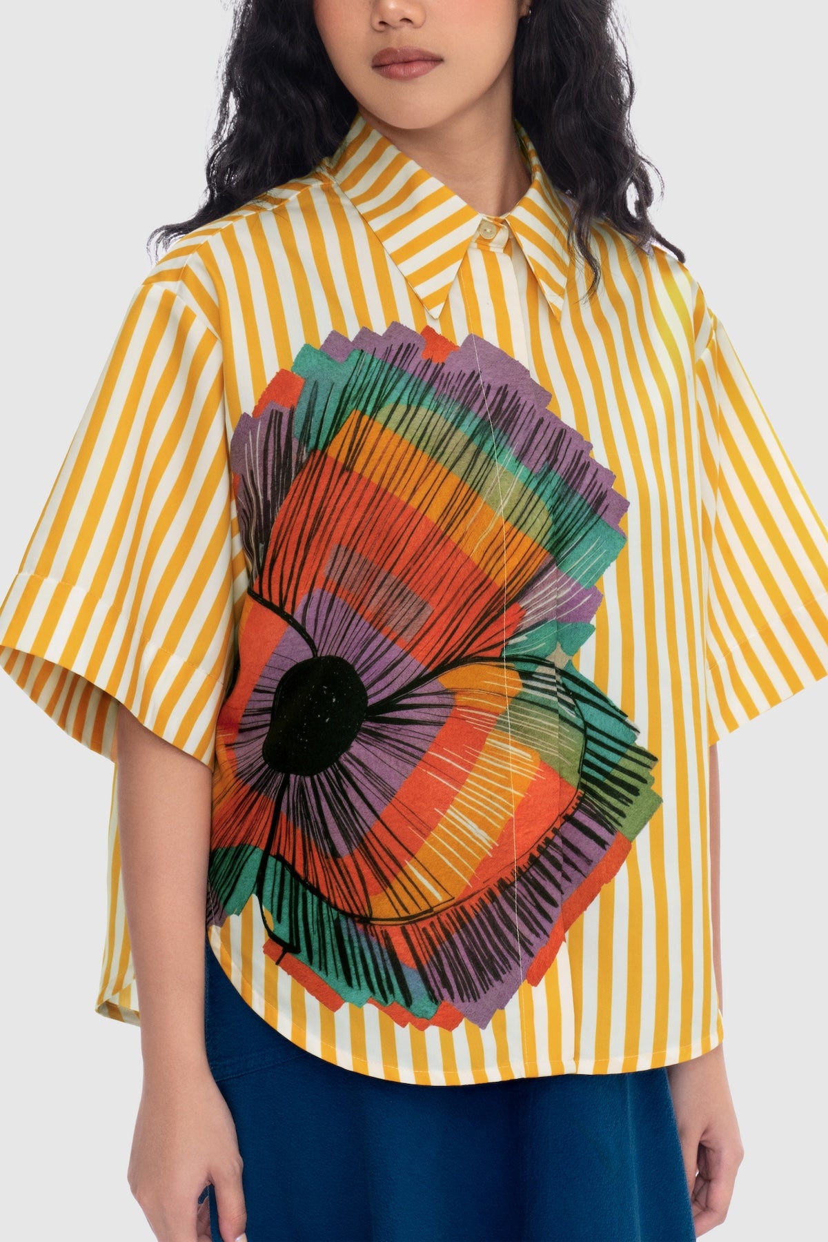 Mimosa Crop Shirt - Goldenrod