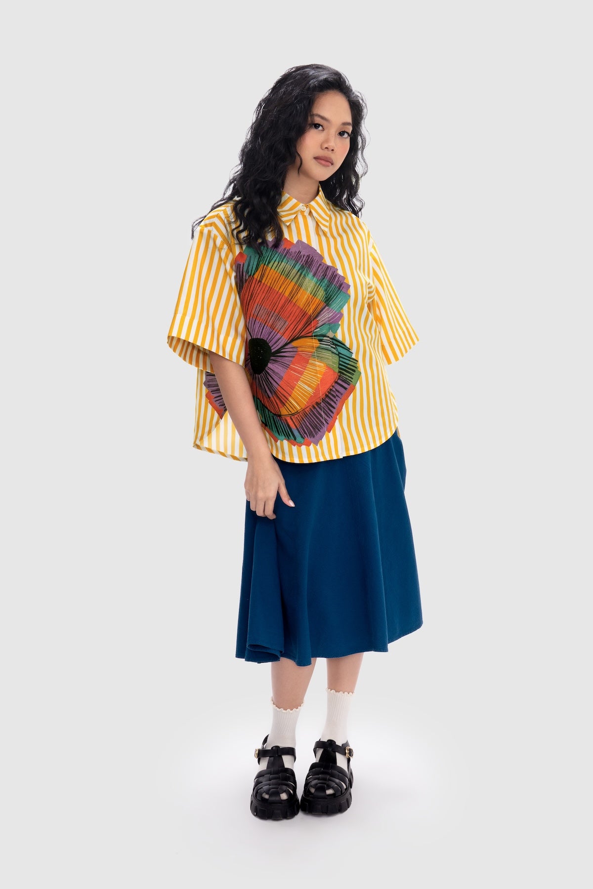 Mimosa Crop Shirt - Goldenrod