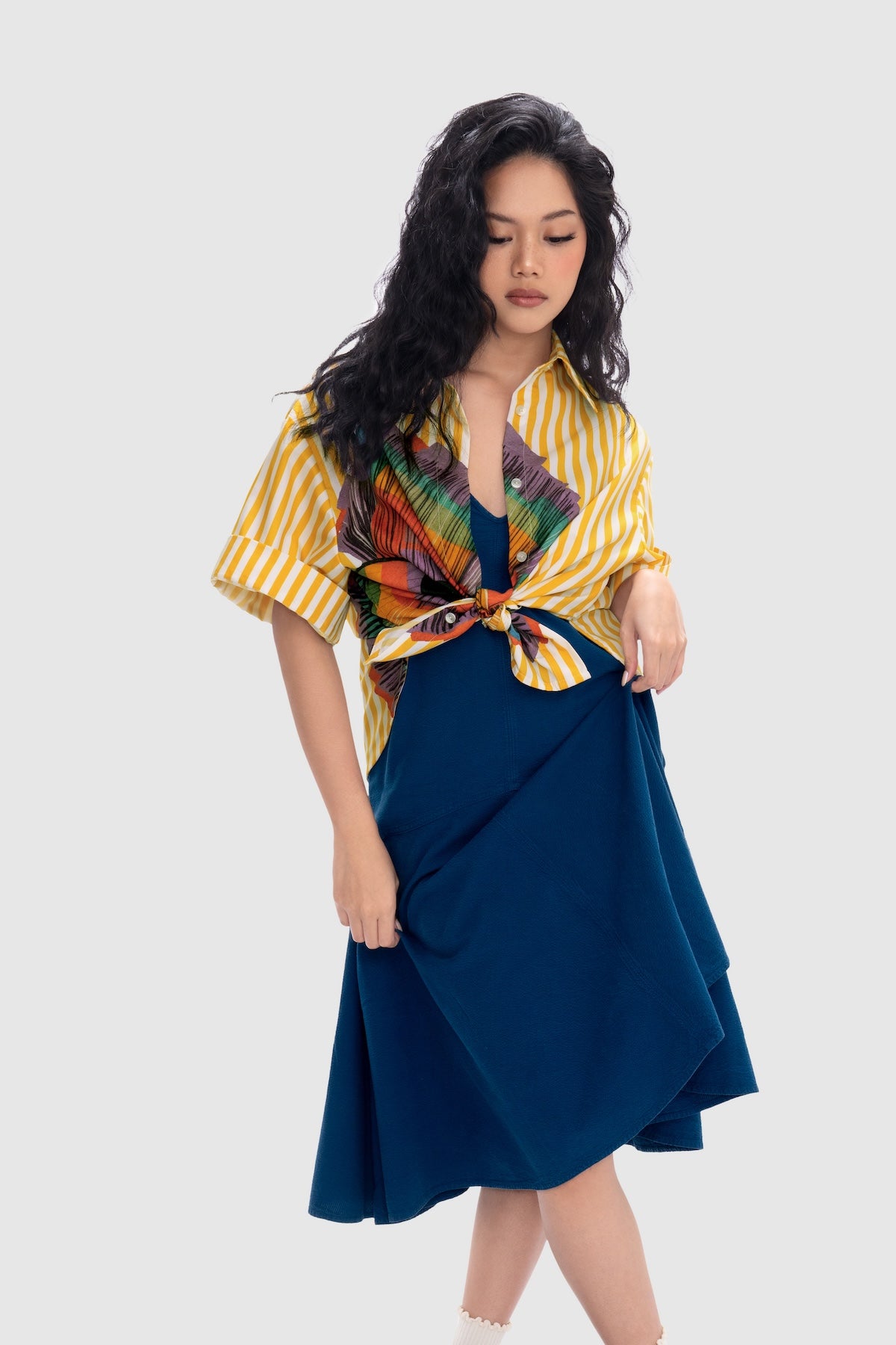 Mimosa Crop Shirt - Goldenrod