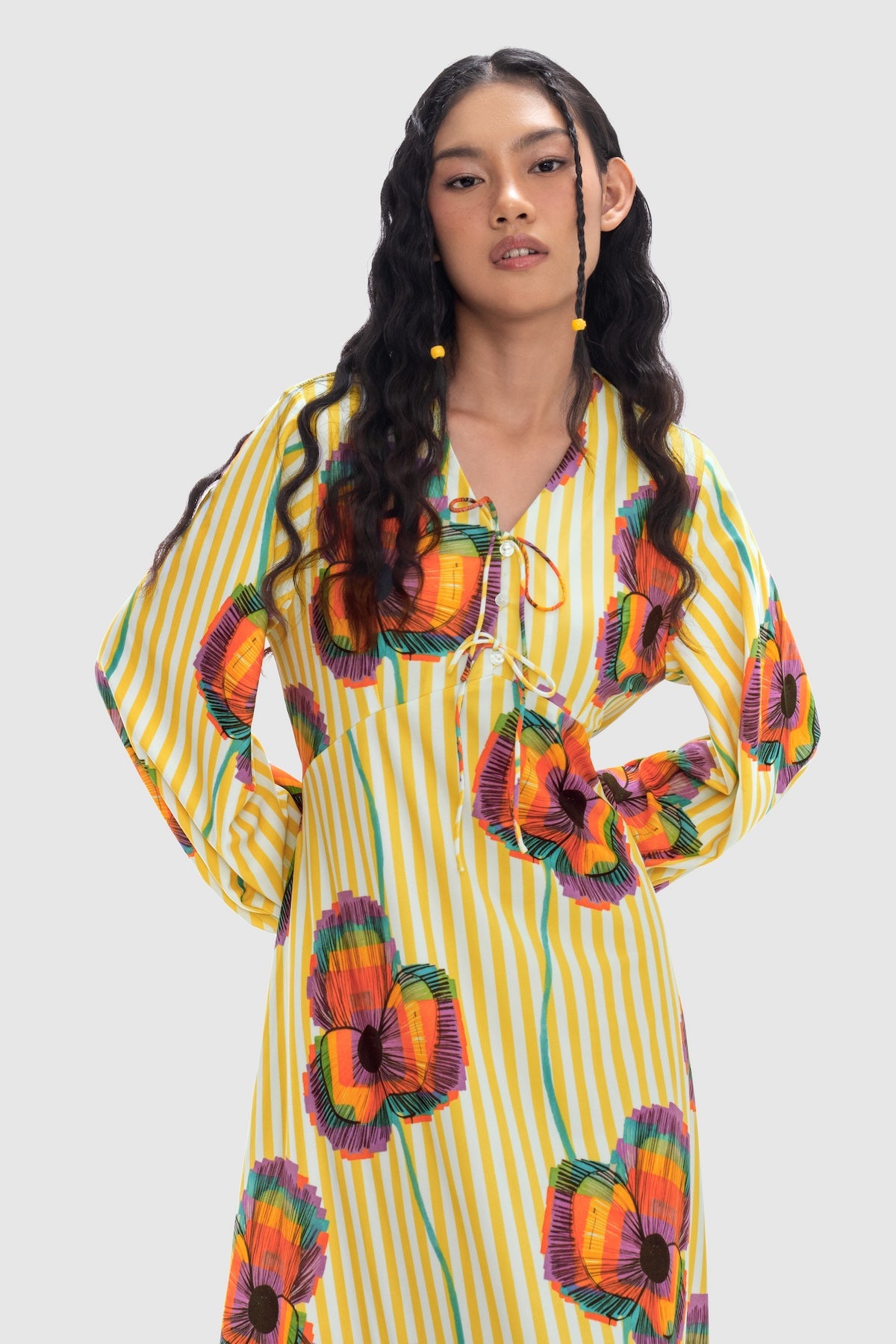 Mimosa Tie-Front Maxi Dress - Goldenrod