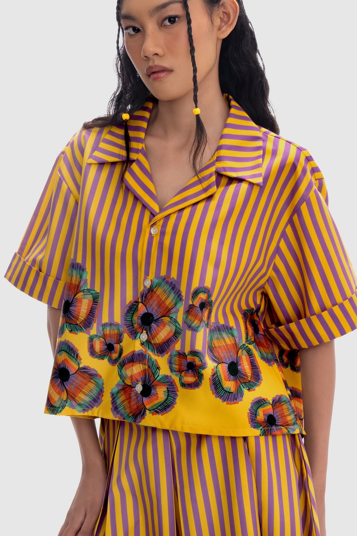 Mimosa V-Open Collar Shirt - Spectra
