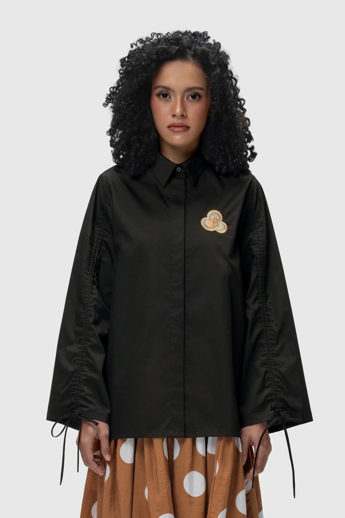 Noctra Drawstring Shirt - Flame