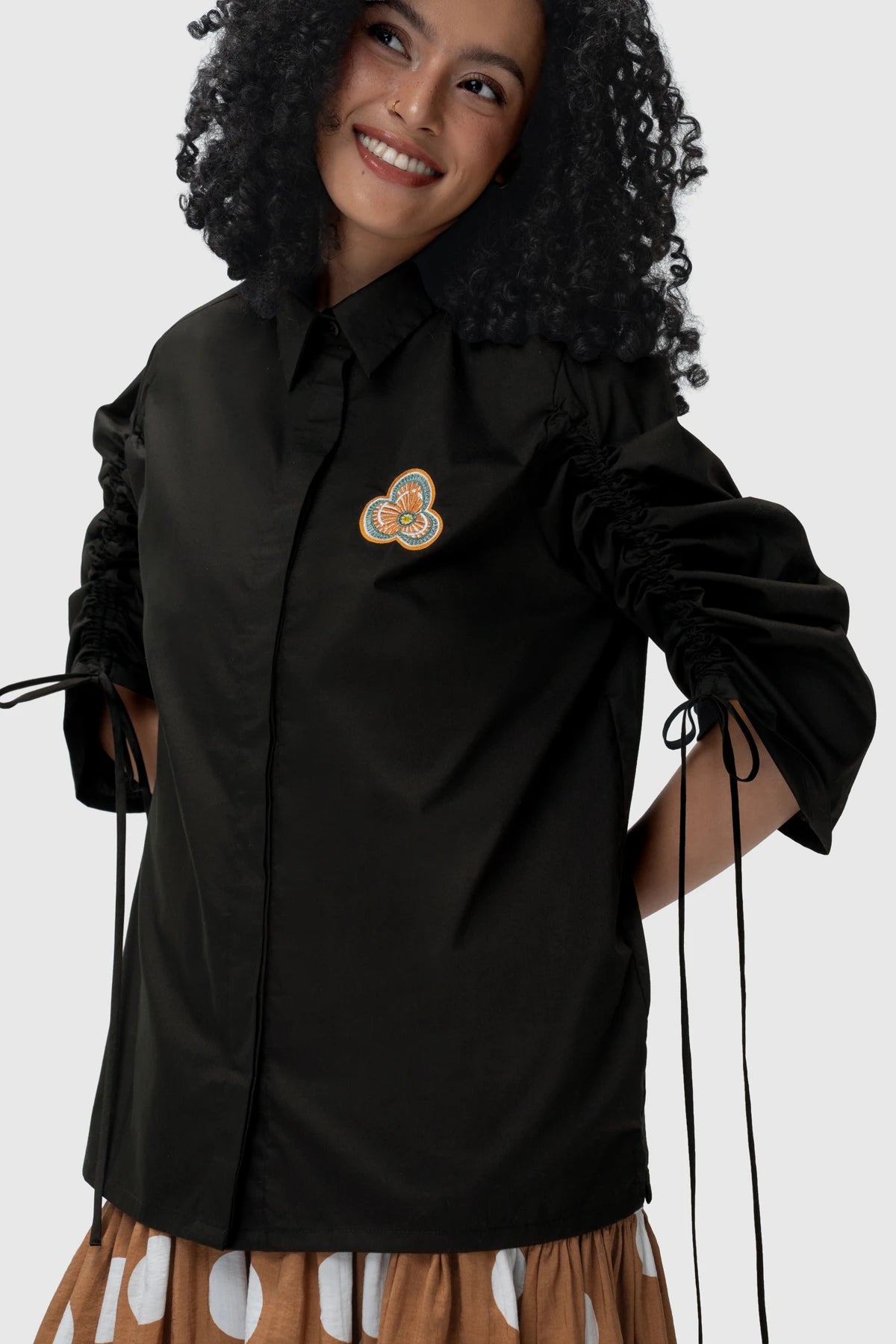 Noctra Drawstring Shirt - Flame